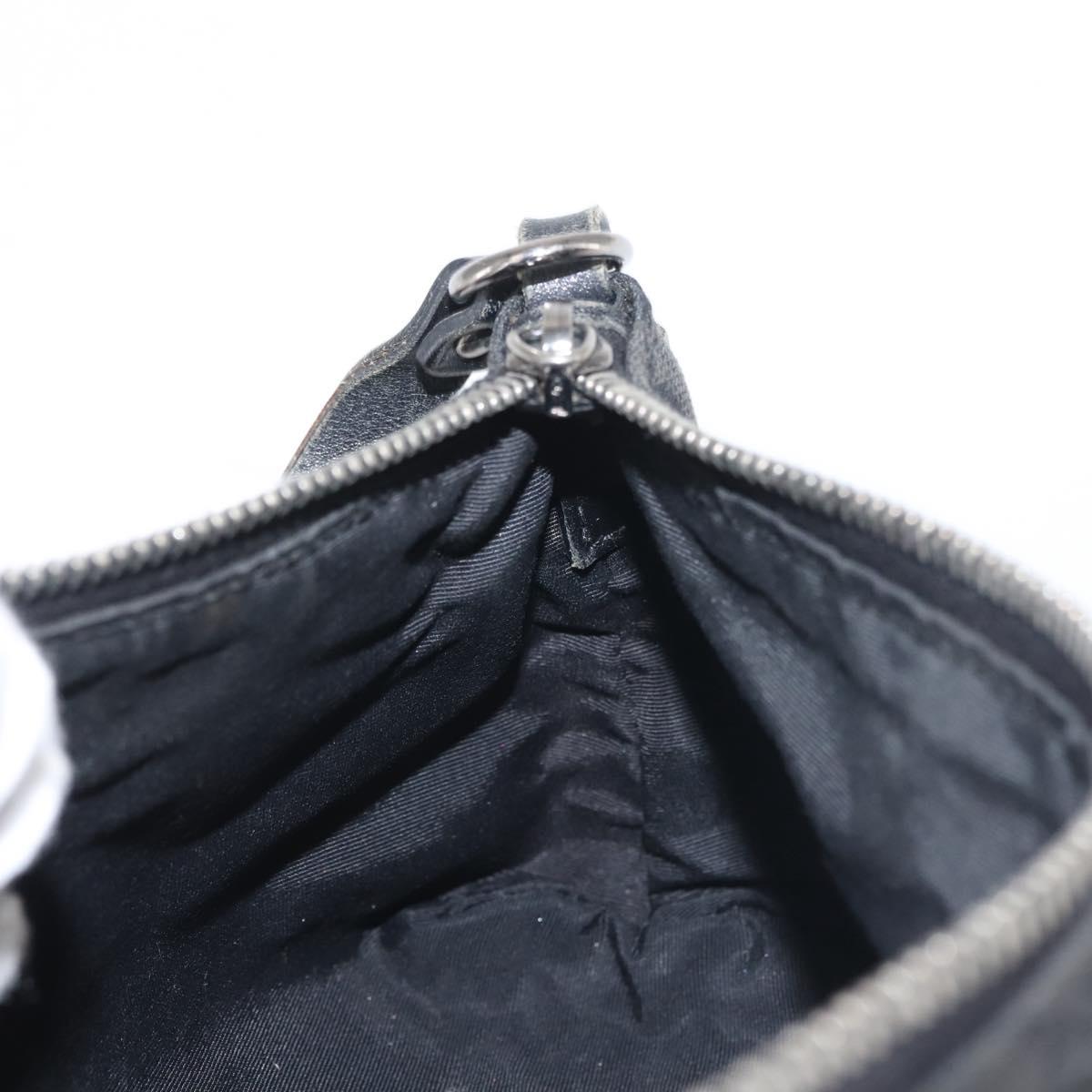 GUCCI GG Canvas Shoulder Bag Black Silver 103399 Auth 144175