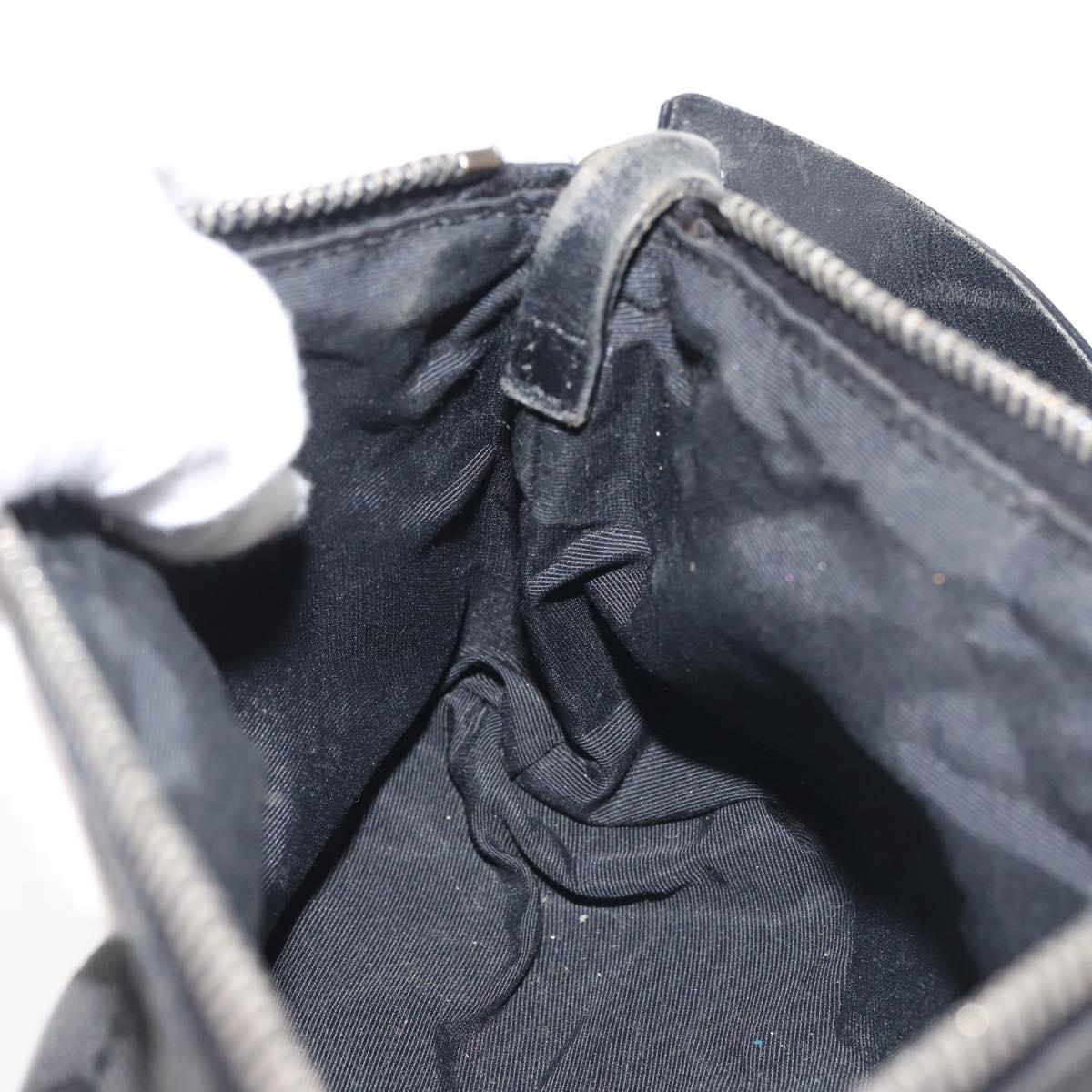GUCCI GG Canvas Shoulder Bag Black Silver 103399 Auth 144175