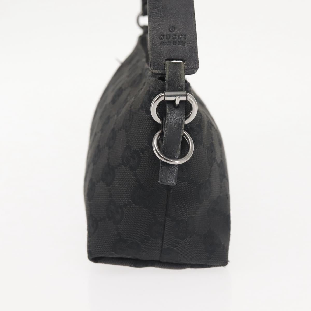 GUCCI GG Canvas Shoulder Bag Black Silver 103399 Auth 144175