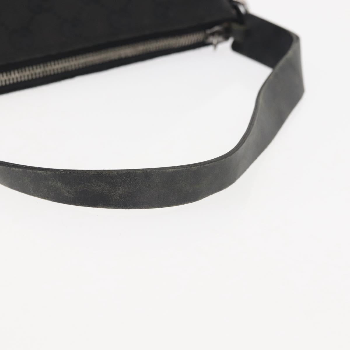 GUCCI GG Canvas Shoulder Bag Black Silver 103399 Auth 144175