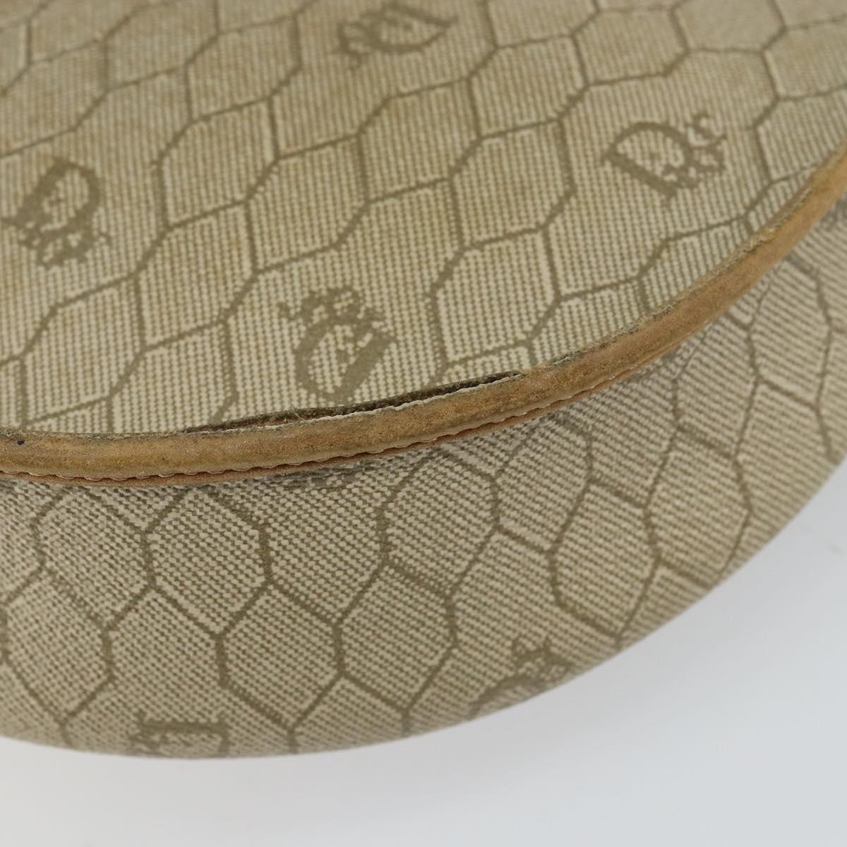 Christian Dior Honeycomb Canvas Shoulder Bag PVC Beige Auth 144185