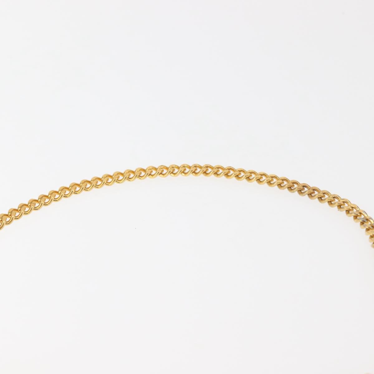 Christian Dior Trotter Canvas Chain Shoulder Bag Brown Gold Auth 144207