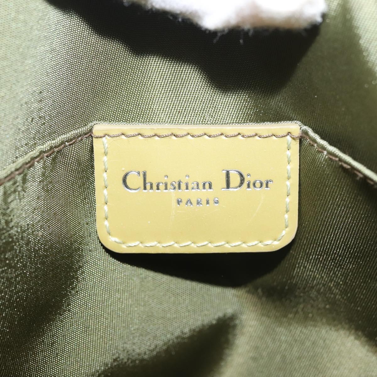 Christian Dior Maris Pearl Hand Bag Nylon Turquoise Blue Silver Auth 144208