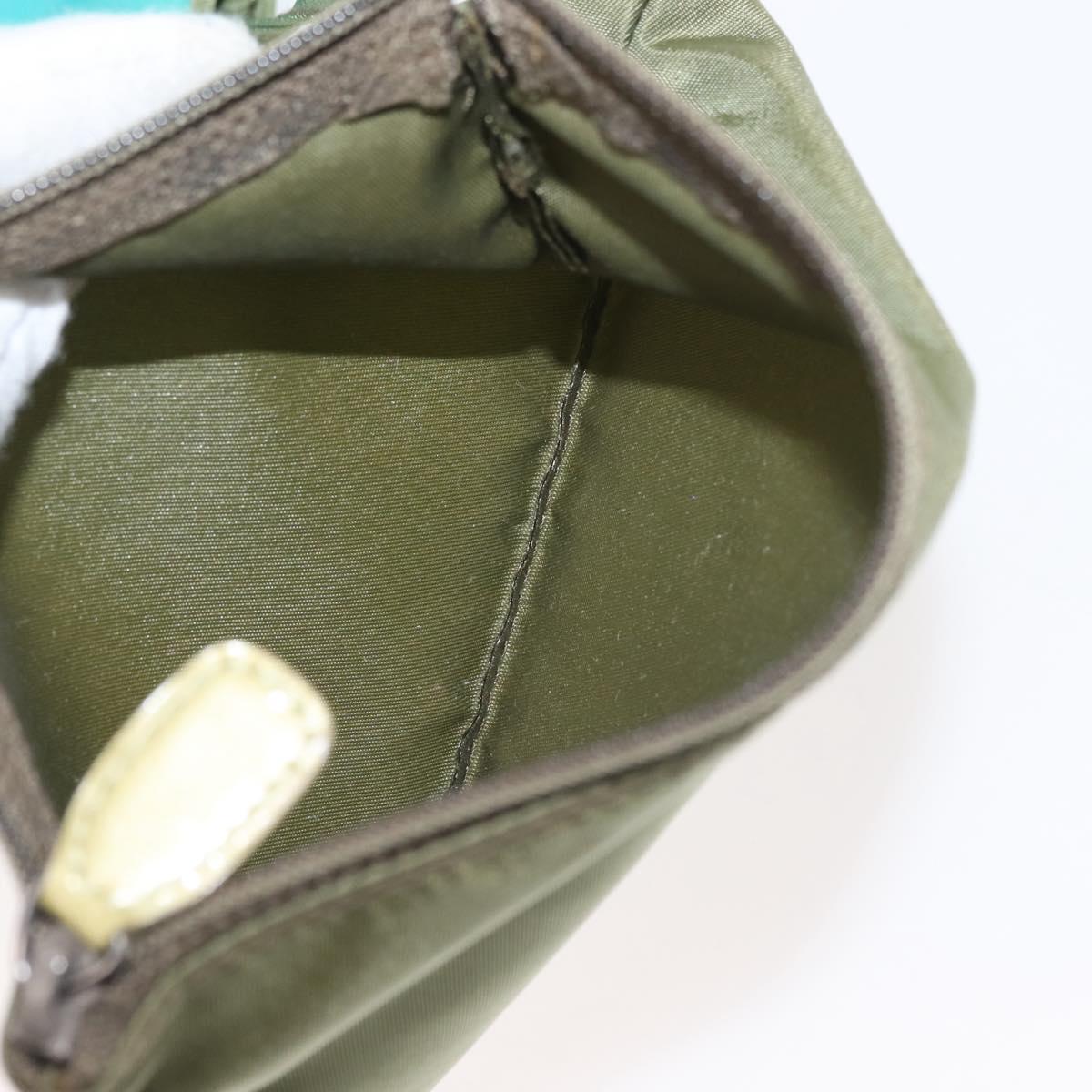 Christian Dior Maris Pearl Hand Bag Nylon Turquoise Blue Silver Auth 144208