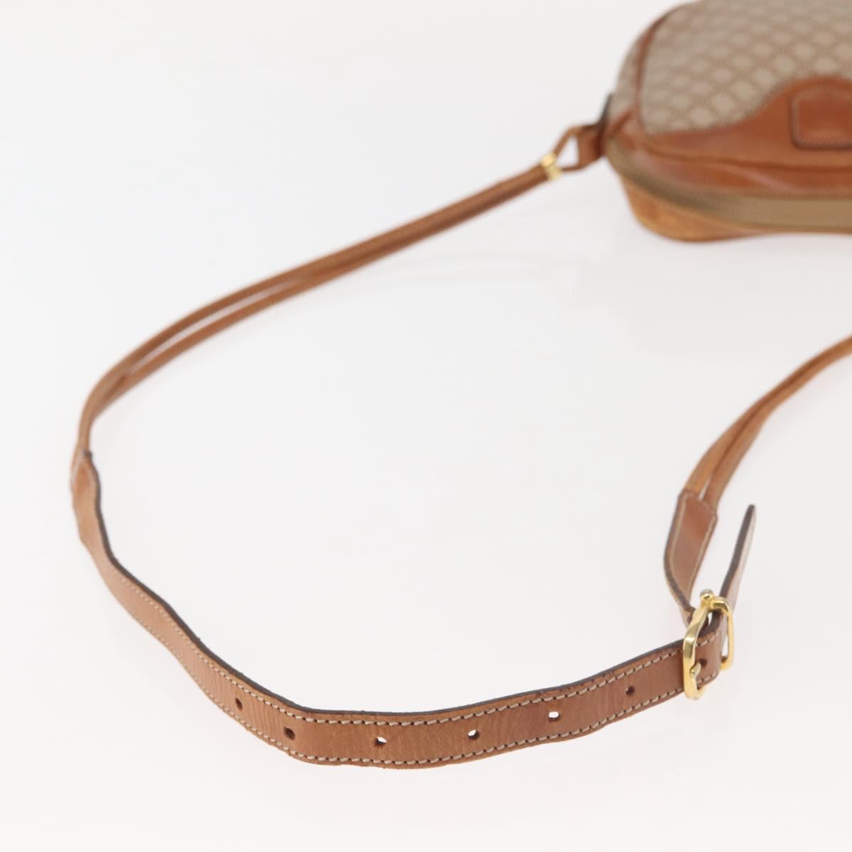 CELINE Macadam Canvas Shoulder Bag PVC Beige Gold Auth 144212