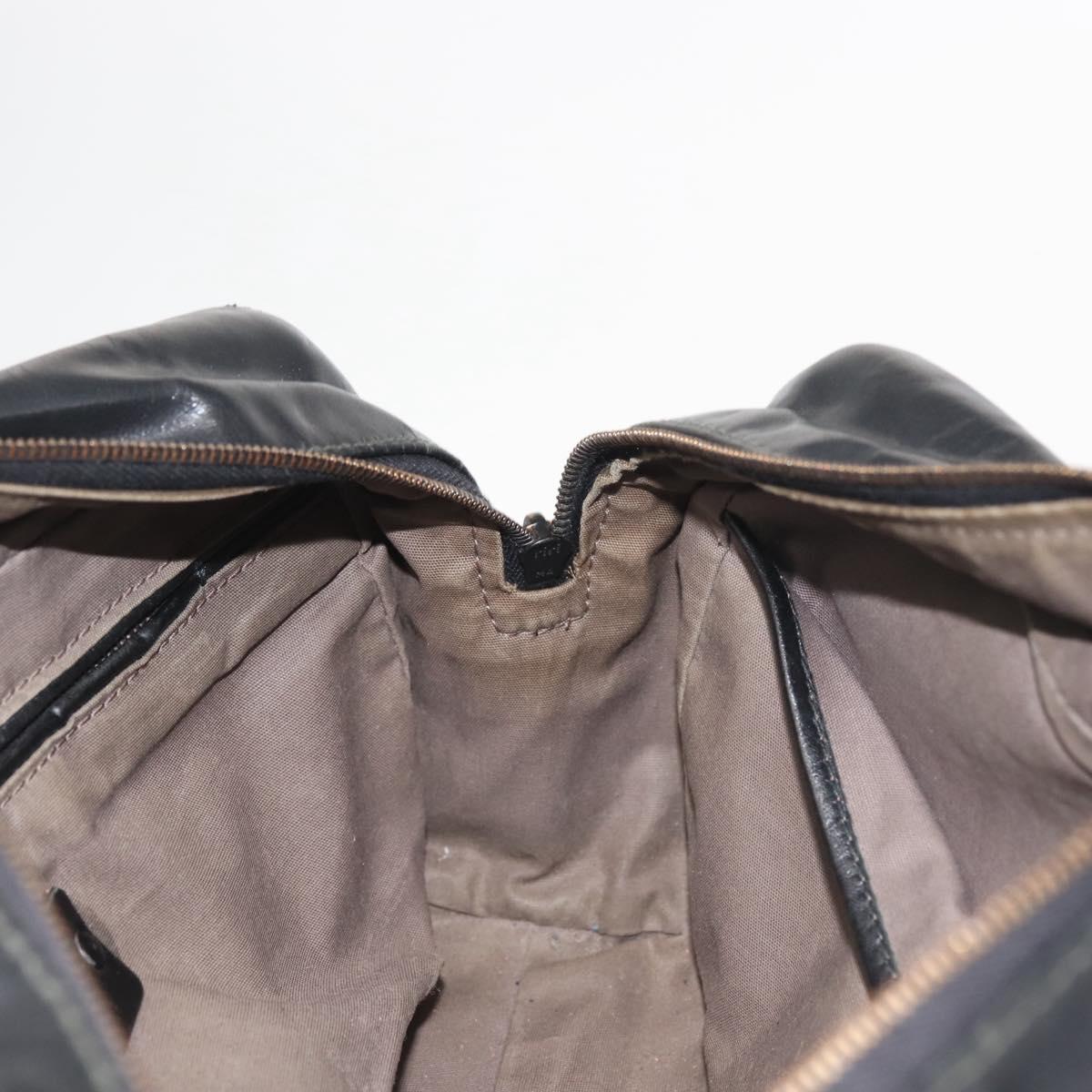 BOTTEGA VENETA INTRECCIATO Clutch Bag Leather Black Auth 144213