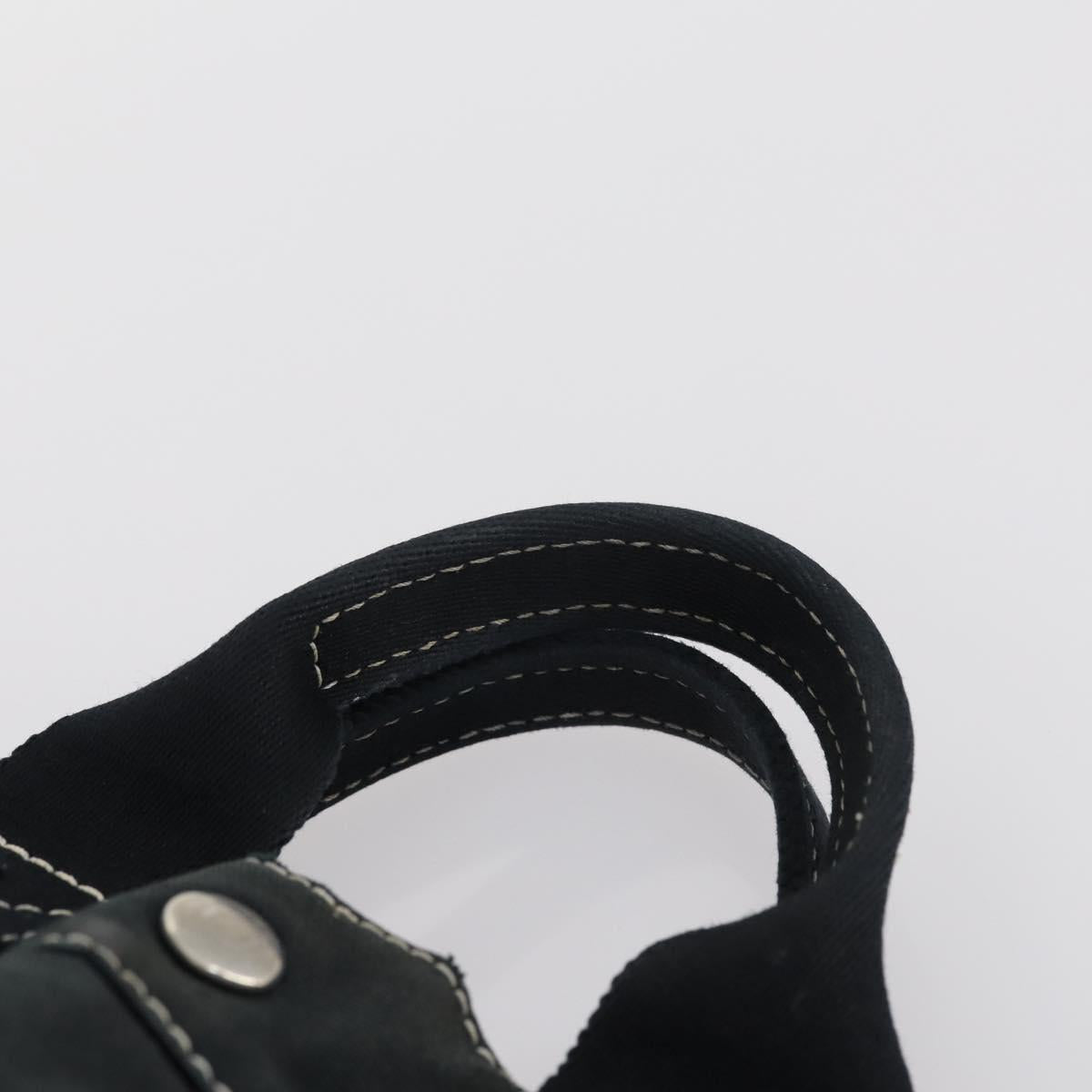 HERMES Fourre Tout Hand Bag Canvas 2Set Gray Black Auth 144215