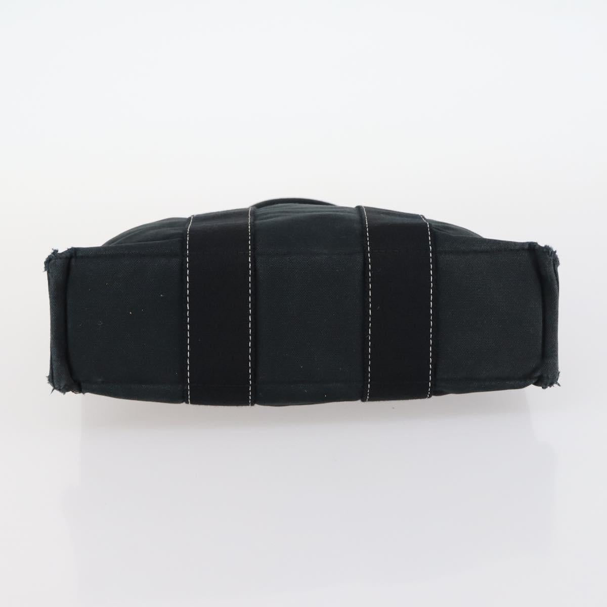 HERMES Fourre Tout Hand Bag Canvas 2Set Gray Black Auth 144215