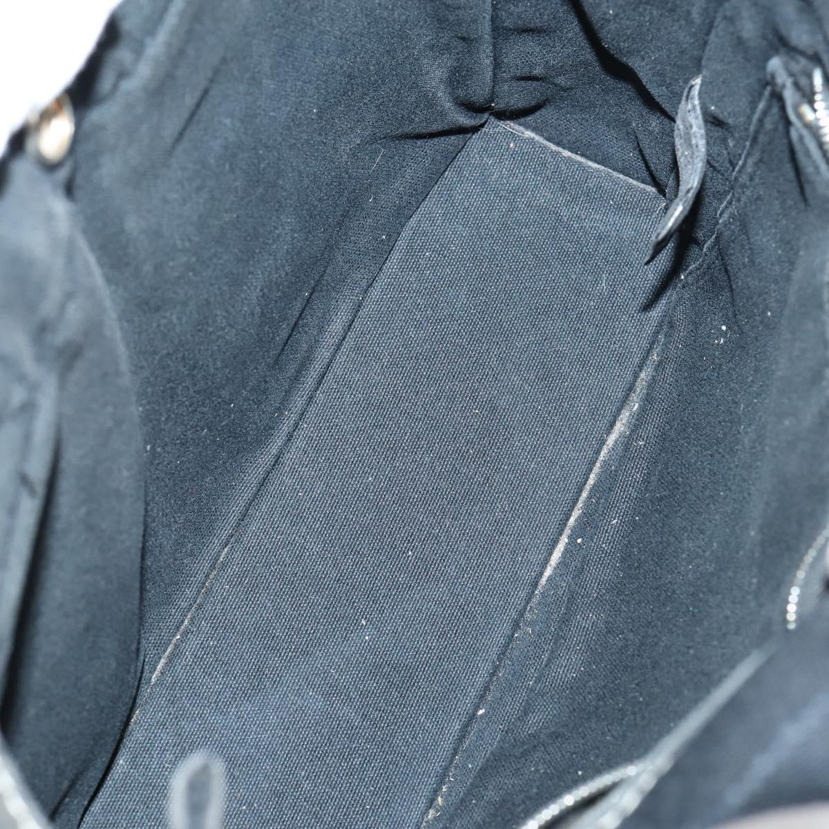 HERMES Fourre Tout Hand Bag Canvas 2Set Gray Black Auth 144215