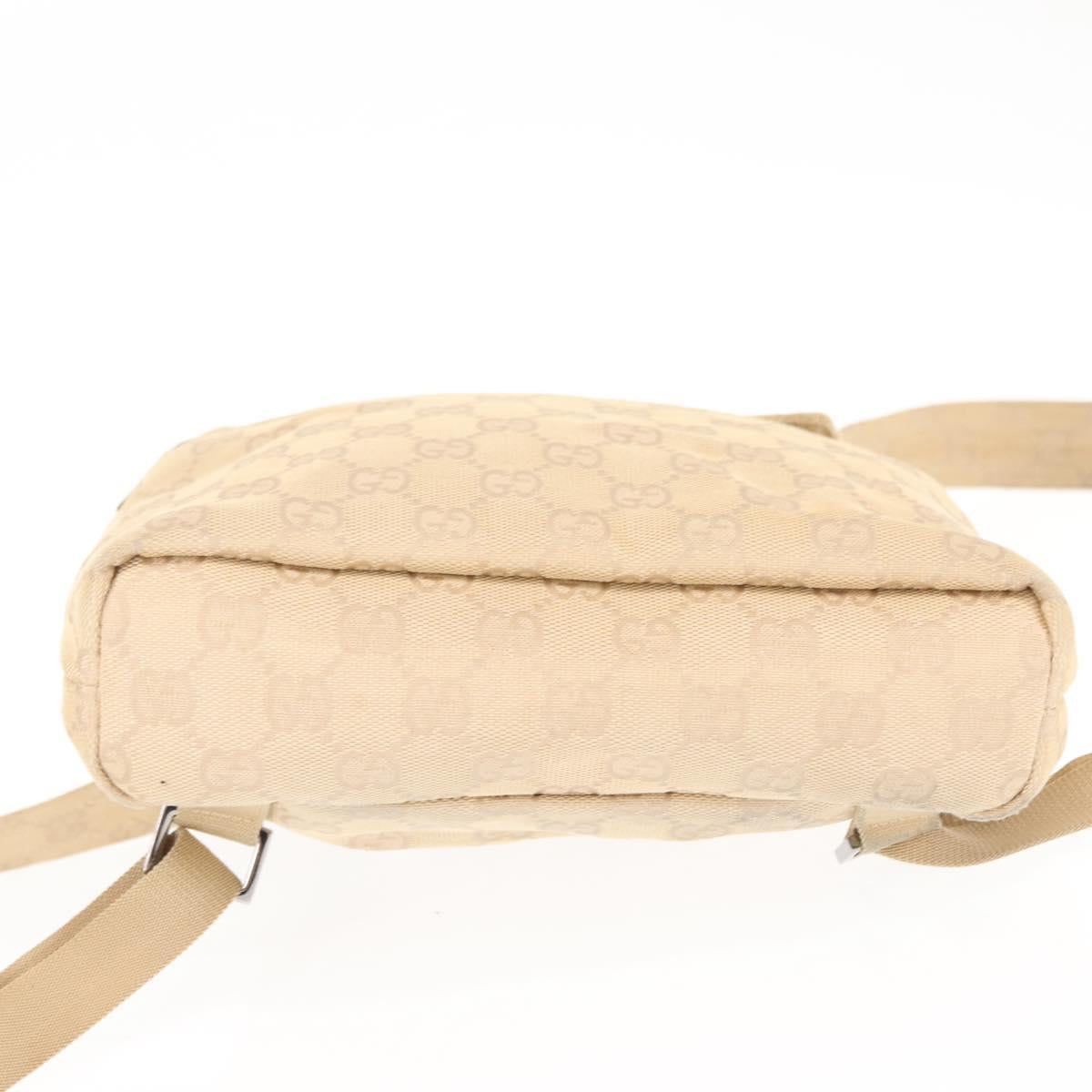 GUCCI GG Canvas Backpack Beige Silver 003 0242 Auth 144218