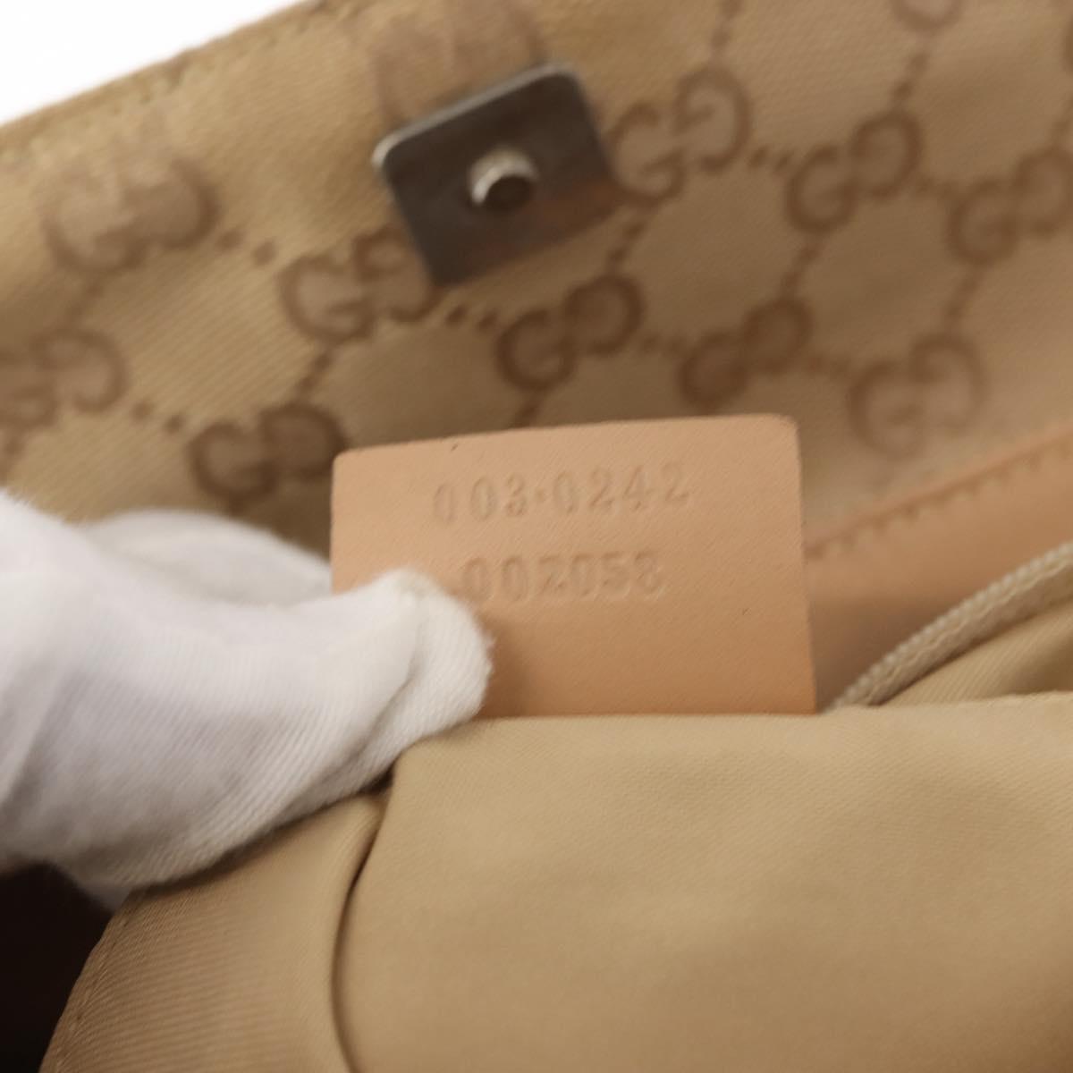 GUCCI GG Canvas Backpack Beige Silver 003 0242 Auth 144218