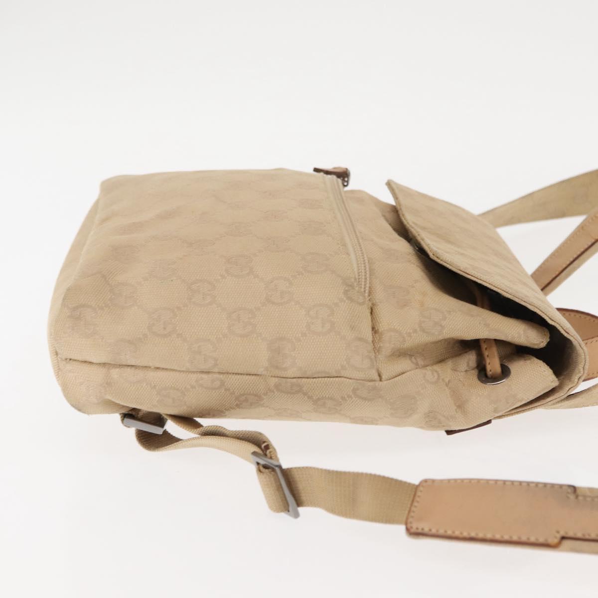 GUCCI GG Canvas Backpack Beige Silver 003 0242 Auth 144218