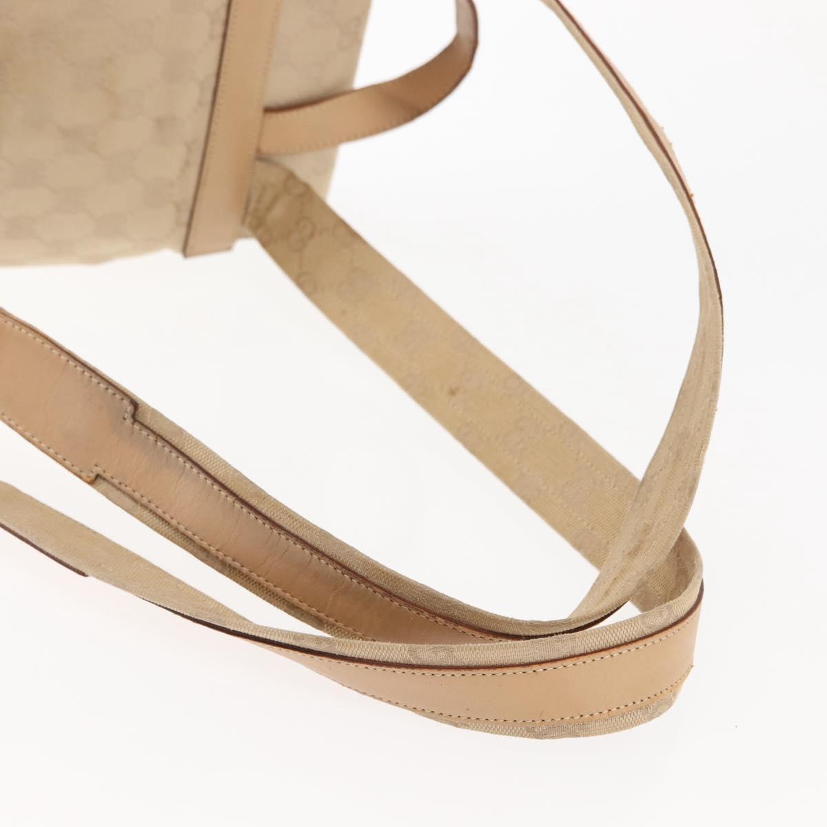 GUCCI GG Canvas Backpack Beige Silver 003 0242 Auth 144218