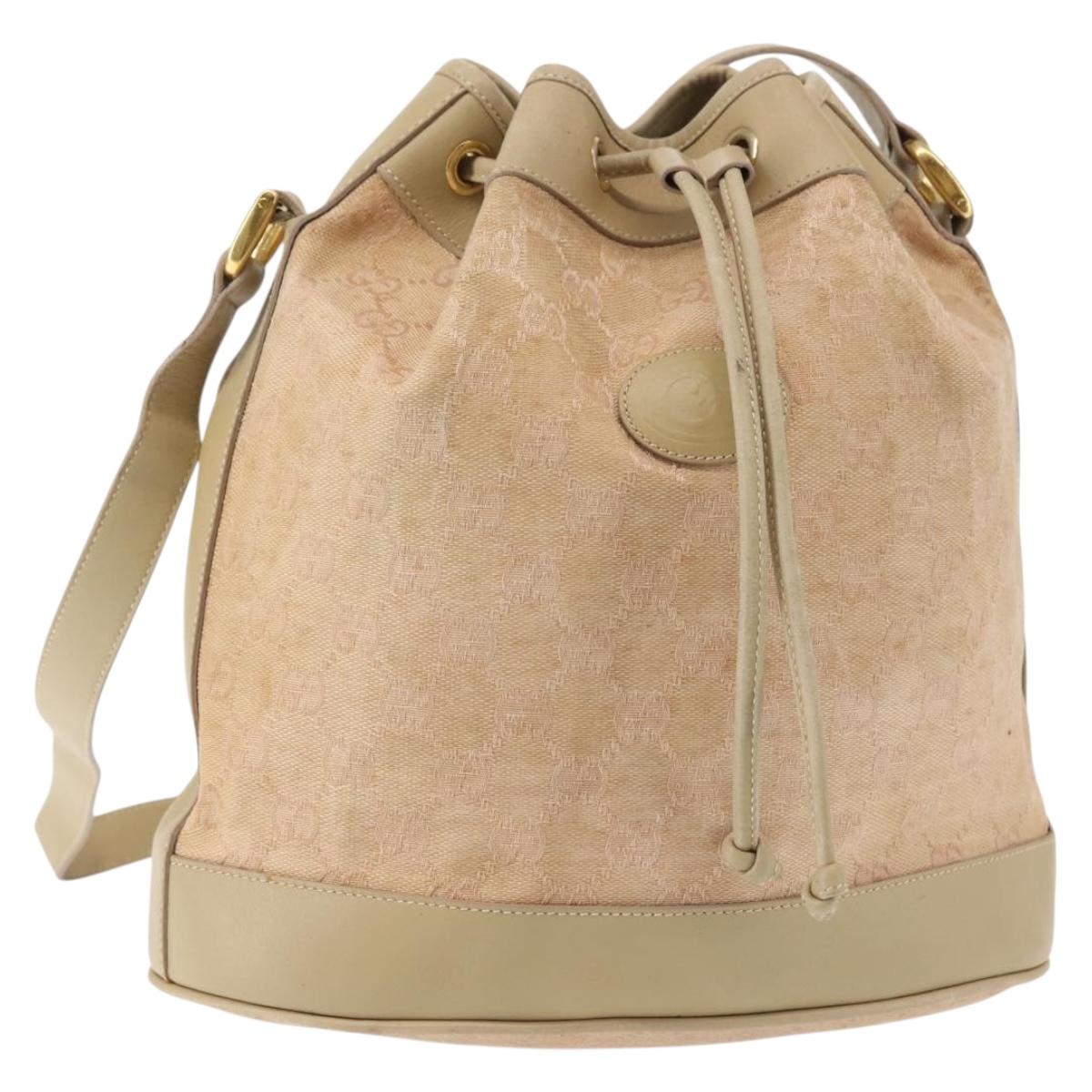 GUCCI GG Canvas Shoulder Bag Pink Gold 001 86 0533 Auth 144220