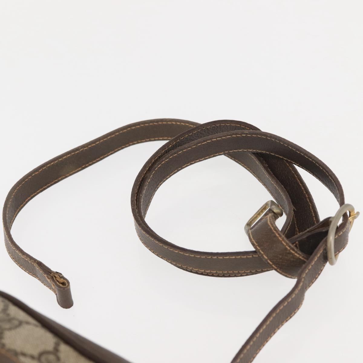GUCCI GG Supreme Web Sherry Line Shoulder Bag PVC Beige Gold 010 37 Auth 144222