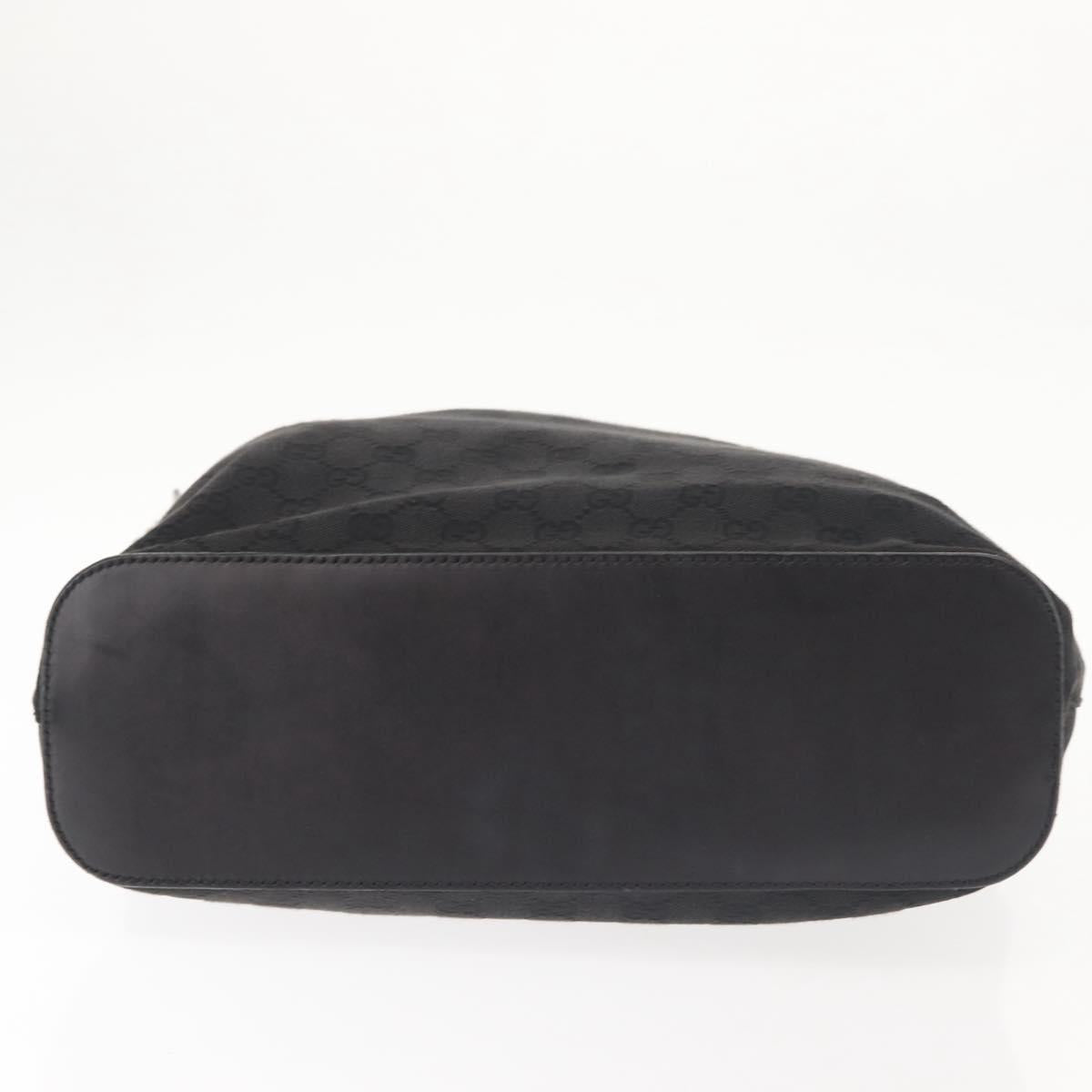 GUCCI GG Canvas Shoulder Bag Black Silver 106242 Auth 144224