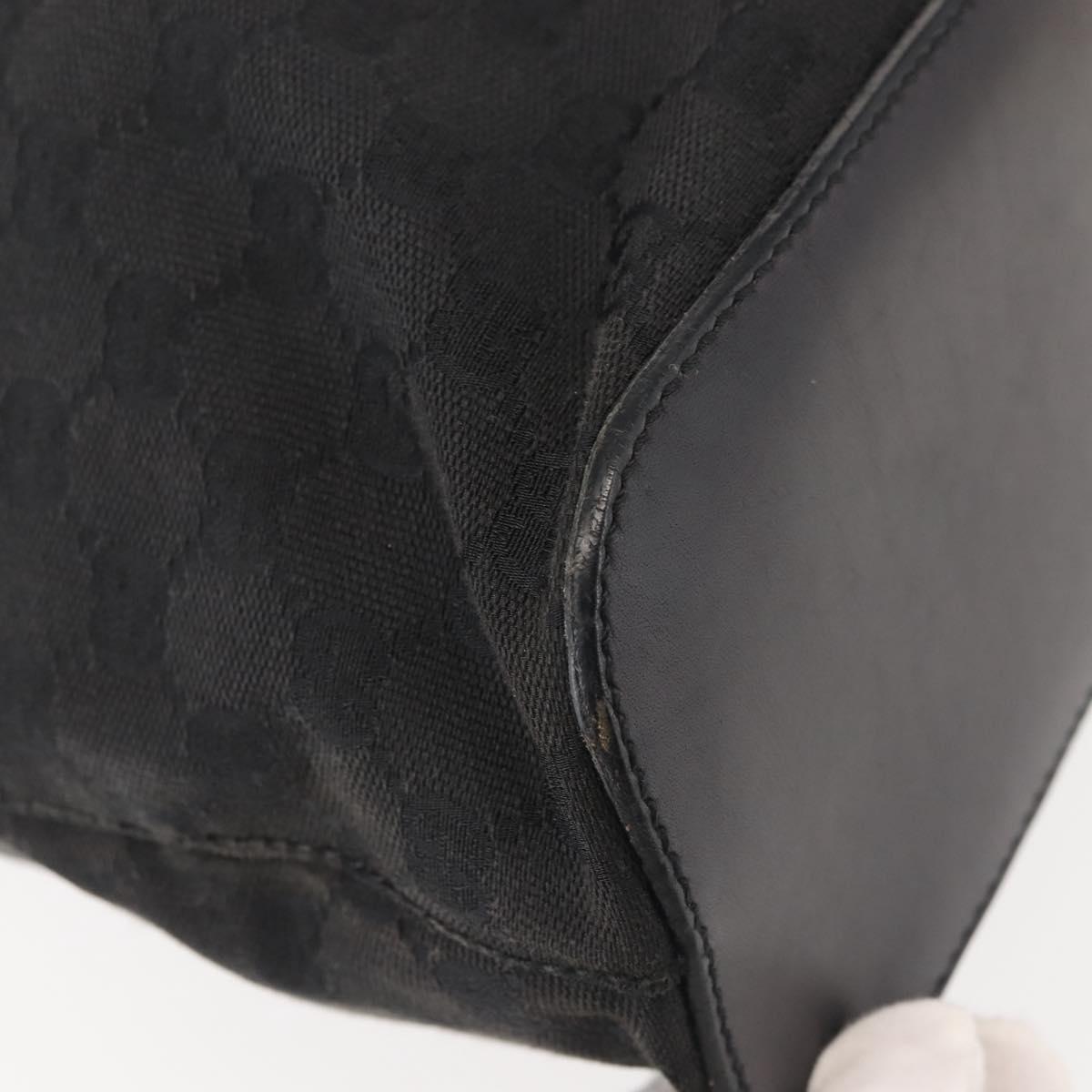 GUCCI GG Canvas Shoulder Bag Black Silver 106242 Auth 144224