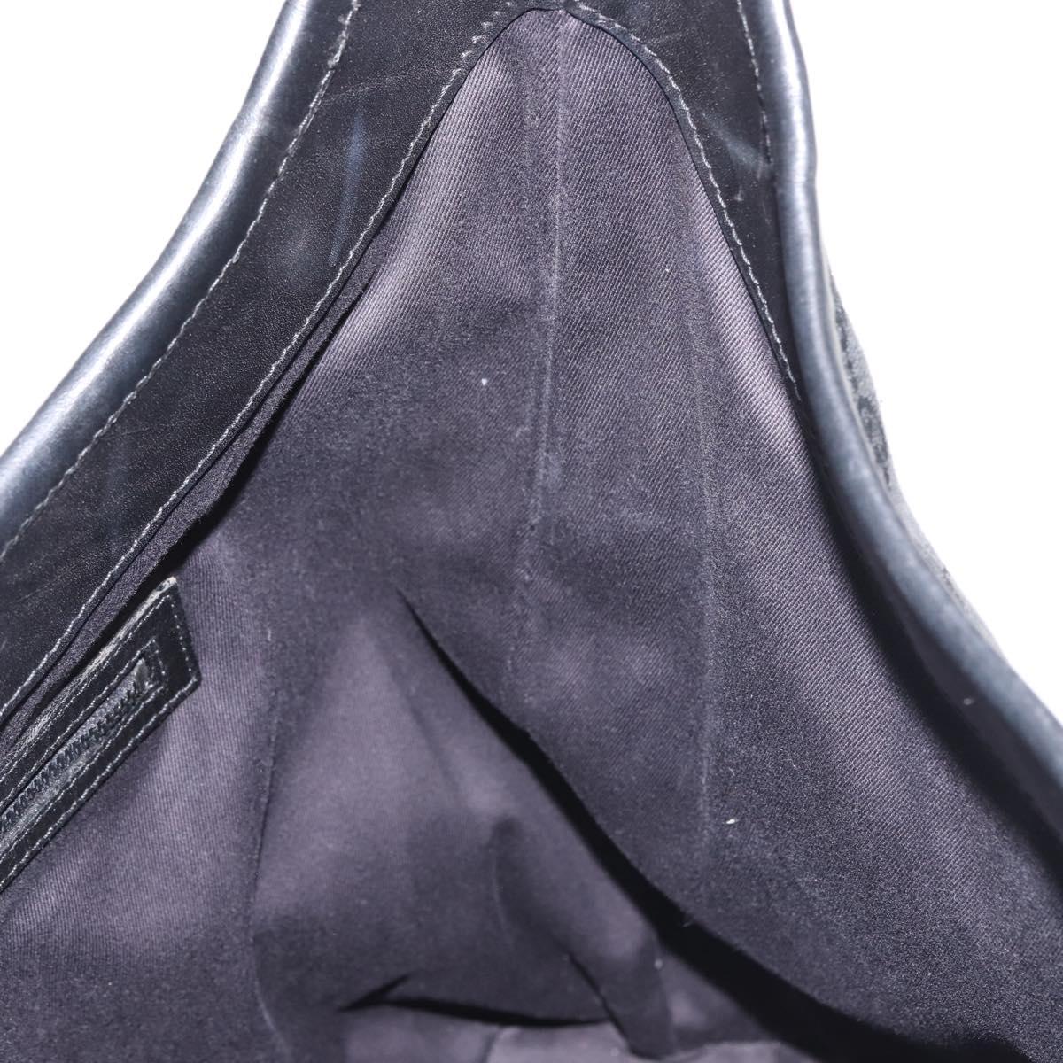 GUCCI GG Canvas Shoulder Bag Black Silver 106242 Auth 144224