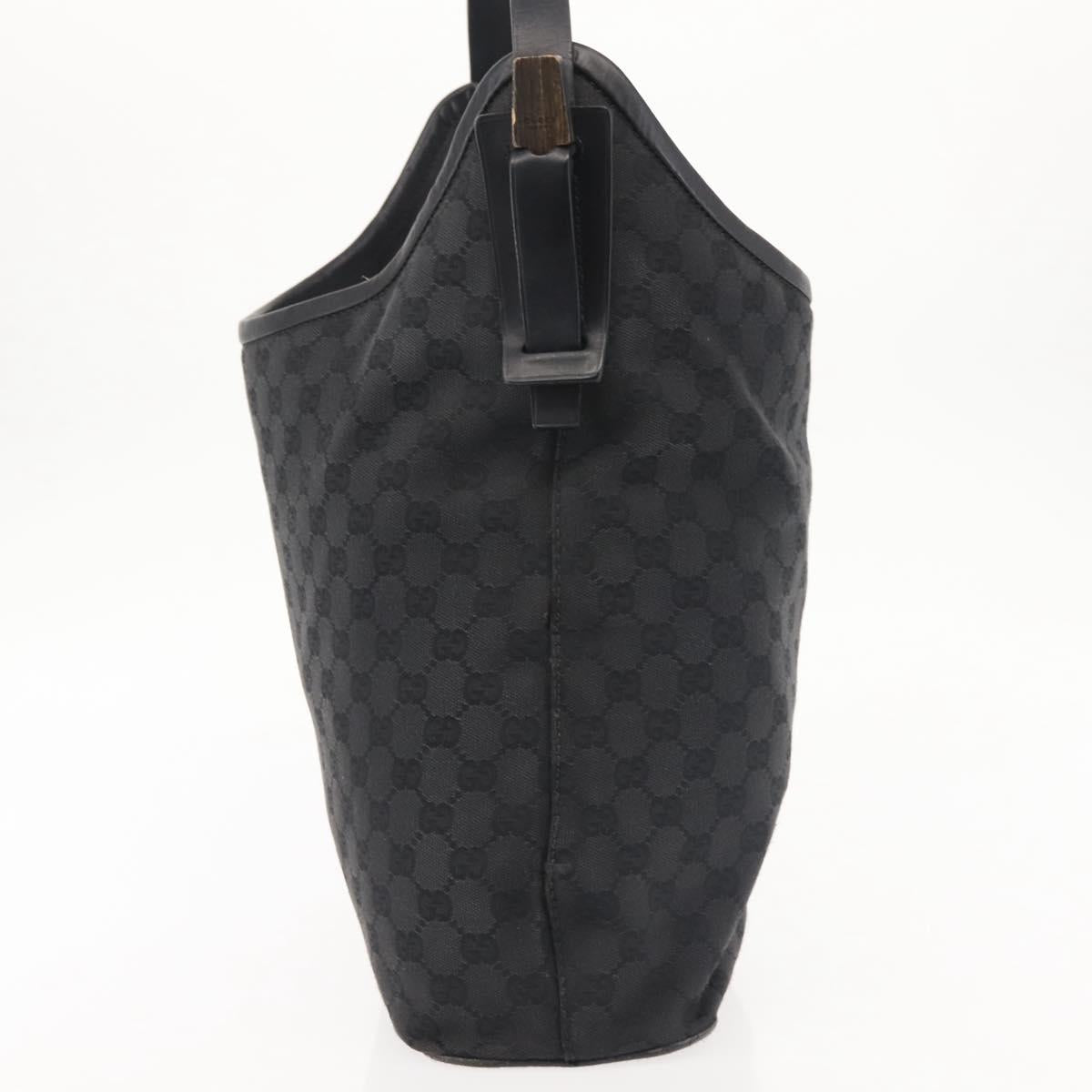 GUCCI GG Canvas Shoulder Bag Black Silver 106242 Auth 144224