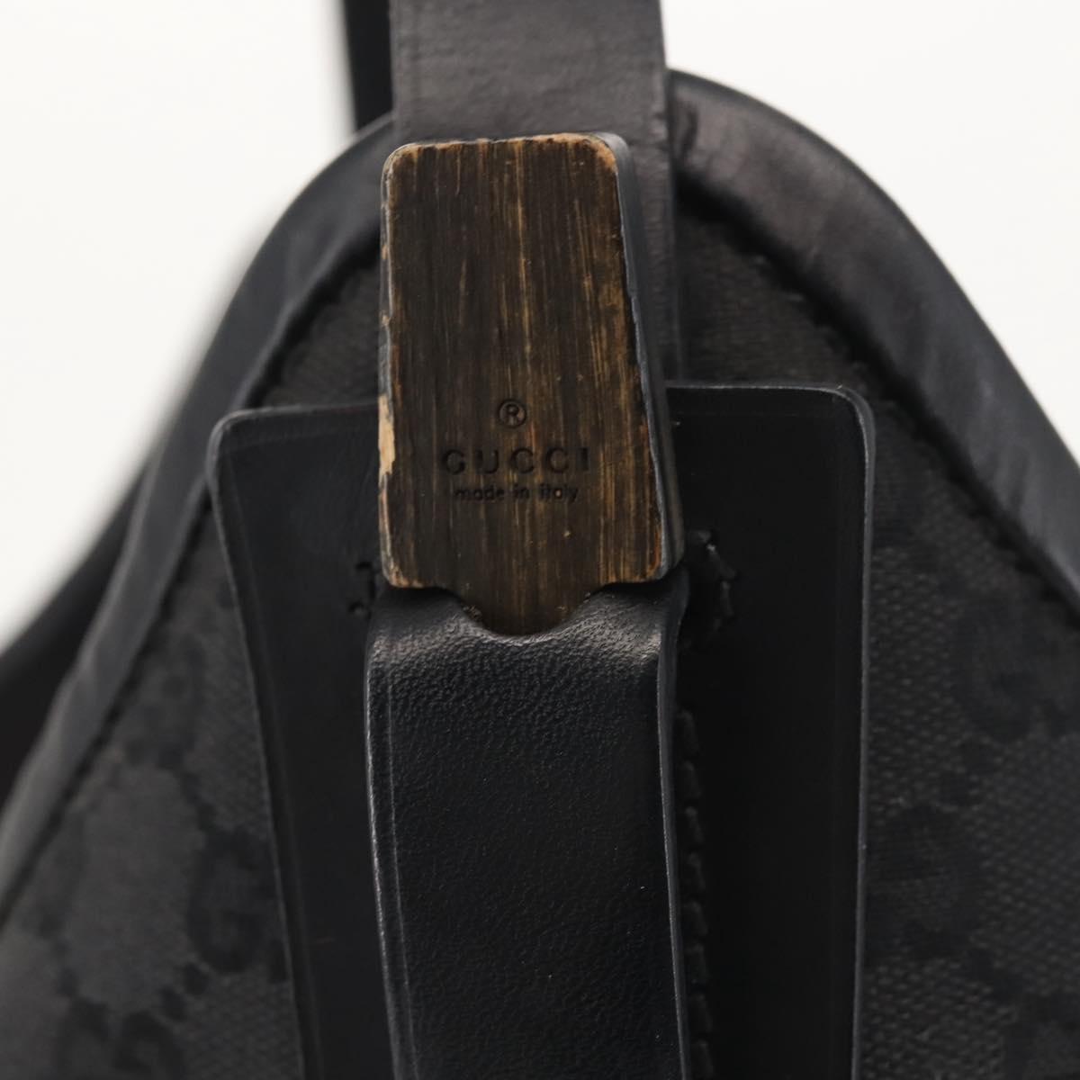 GUCCI GG Canvas Shoulder Bag Black Silver 106242 Auth 144224