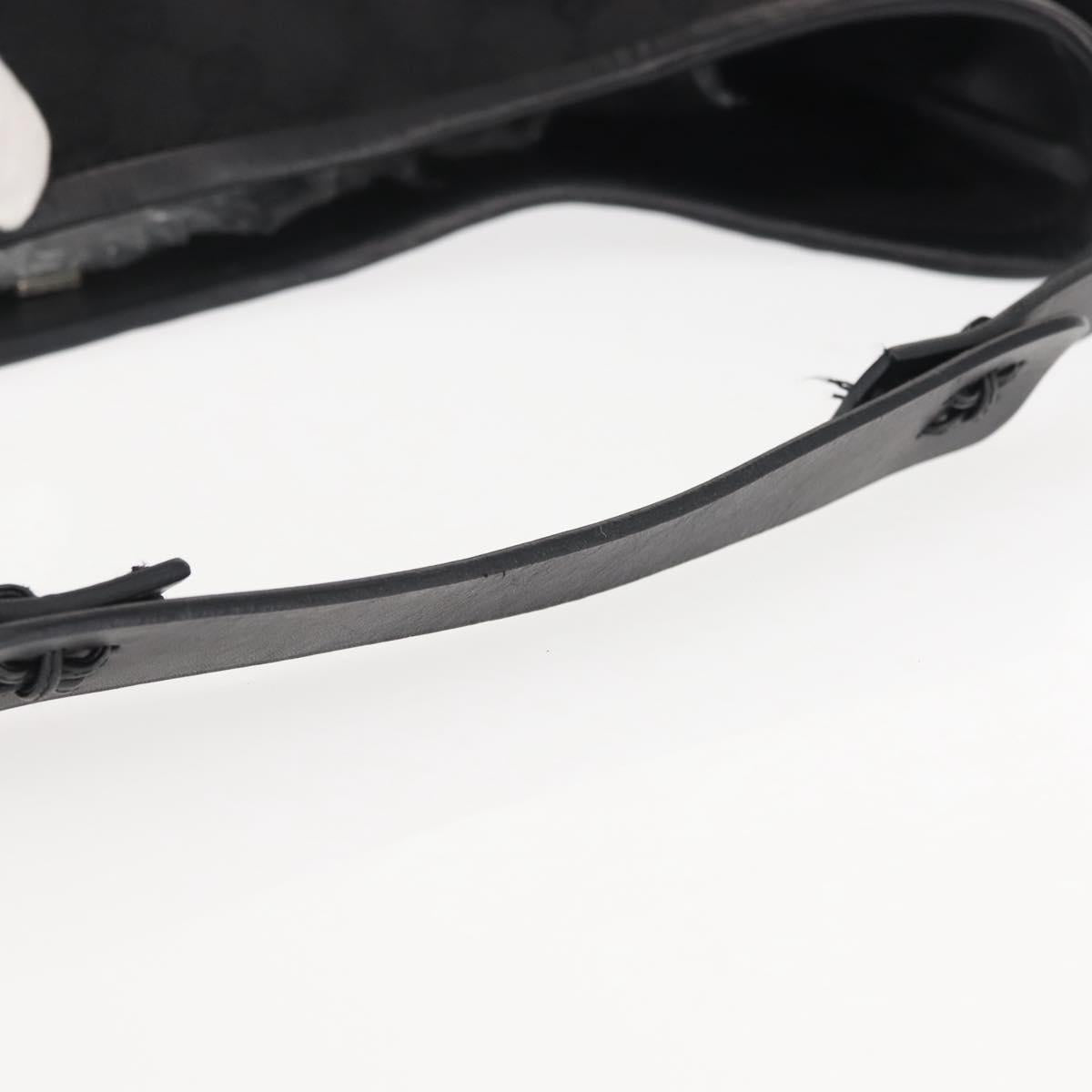 GUCCI GG Canvas Shoulder Bag Black Silver 106242 Auth 144224