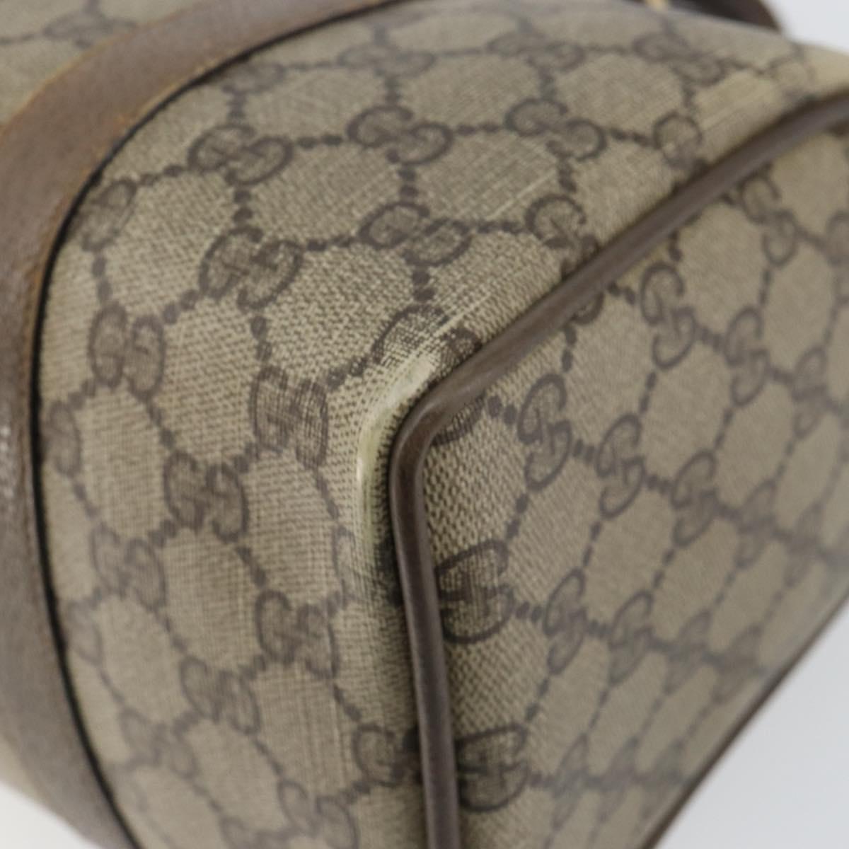 GUCCI GG Supreme Web Sherry Line Bag PVC Beige Gold 116 02 006 Auth 144226
