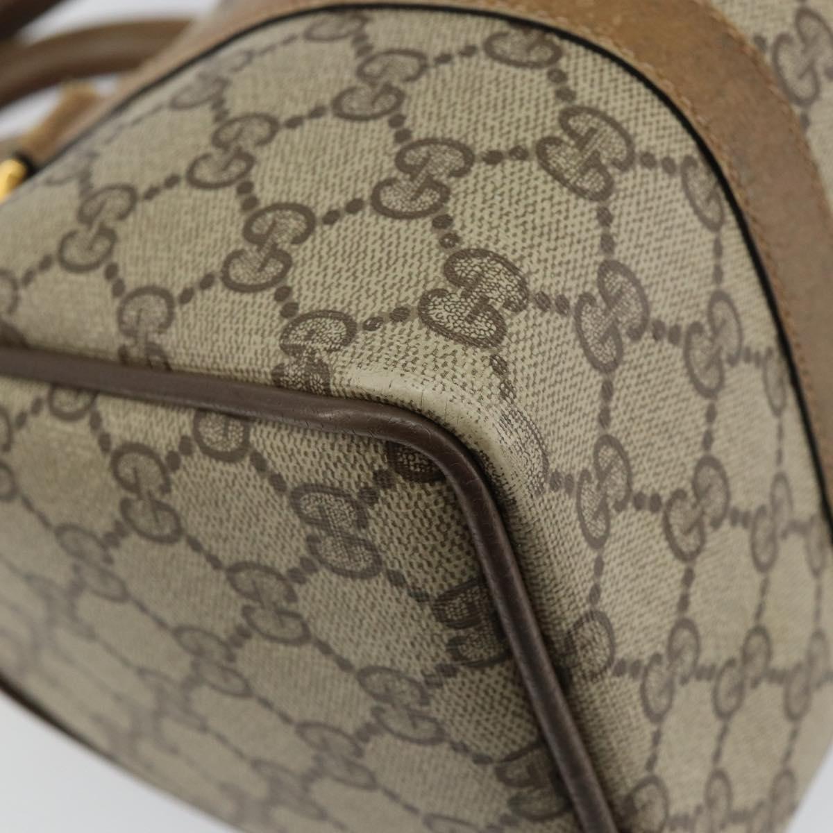 GUCCI GG Supreme Web Sherry Line Boston Bag PVC Beige Gold 40 02 006 Auth 144227