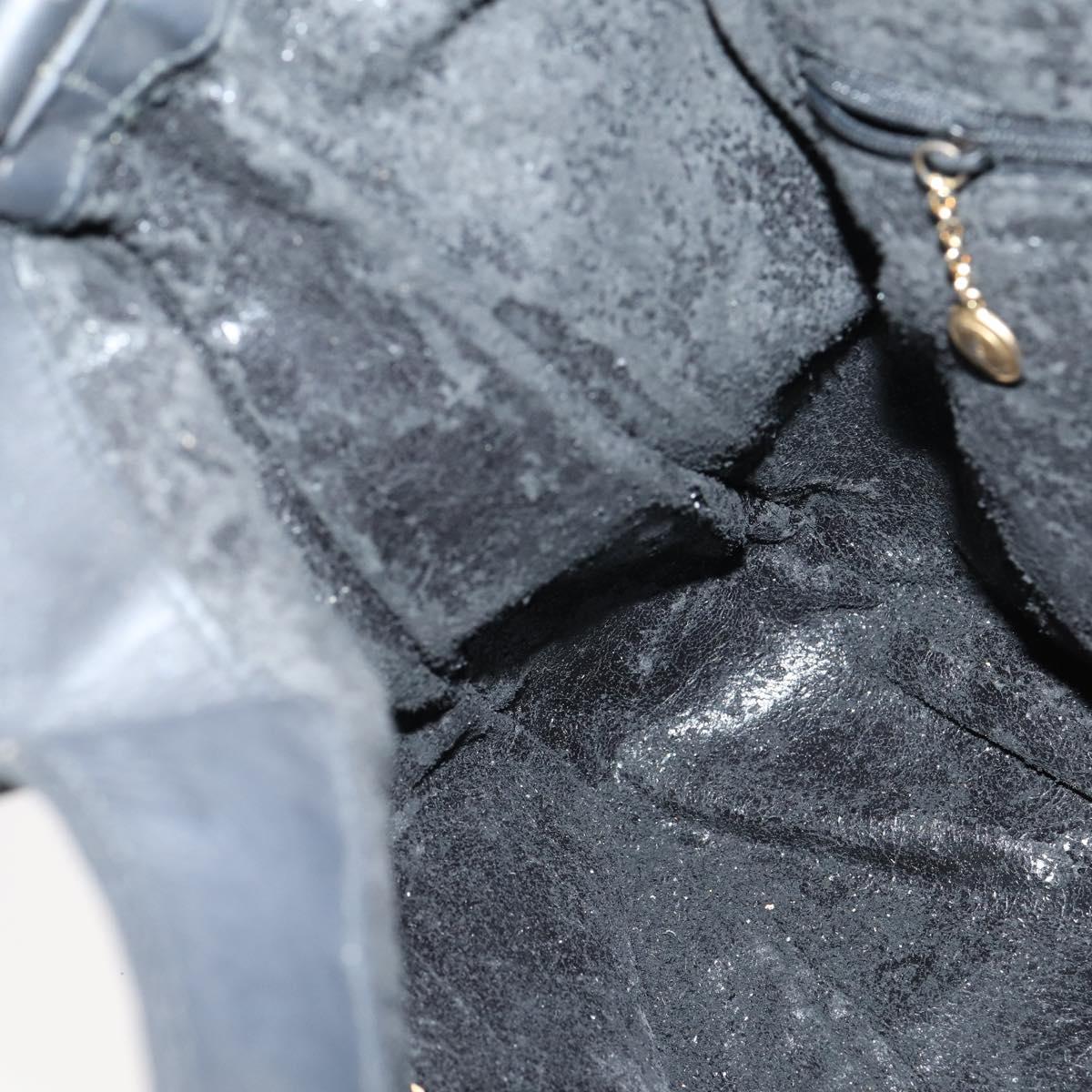 GUCCI Bamboo Shoulder Bag Suede 2way Black Gold 001 1577 Auth 144229