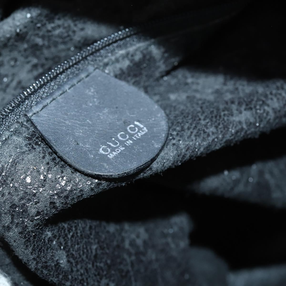 GUCCI Bamboo Shoulder Bag Suede 2way Black Gold 001 1577 Auth 144229