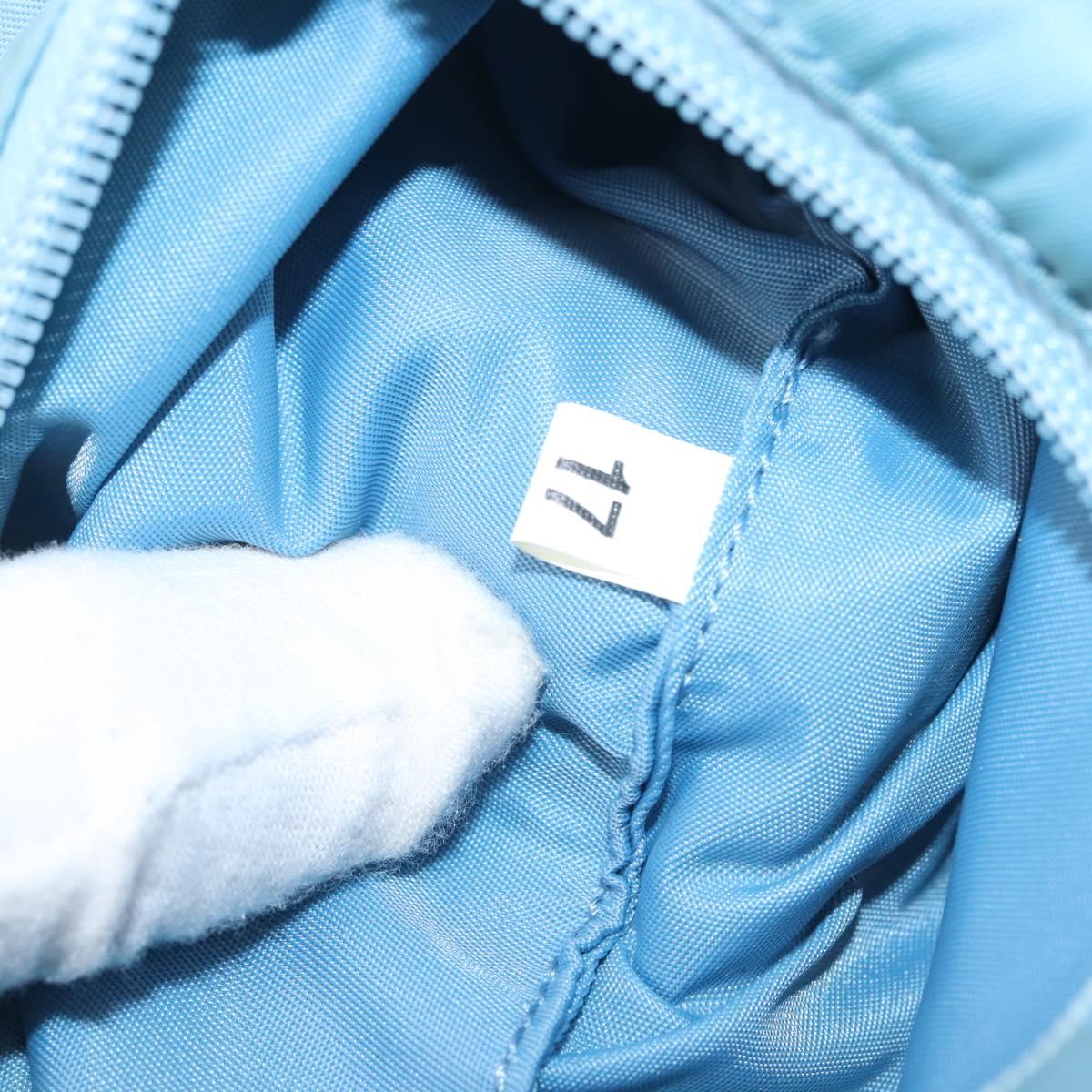 PRADA Accessory Pouch Nylon Light Blue Silver Auth 144231