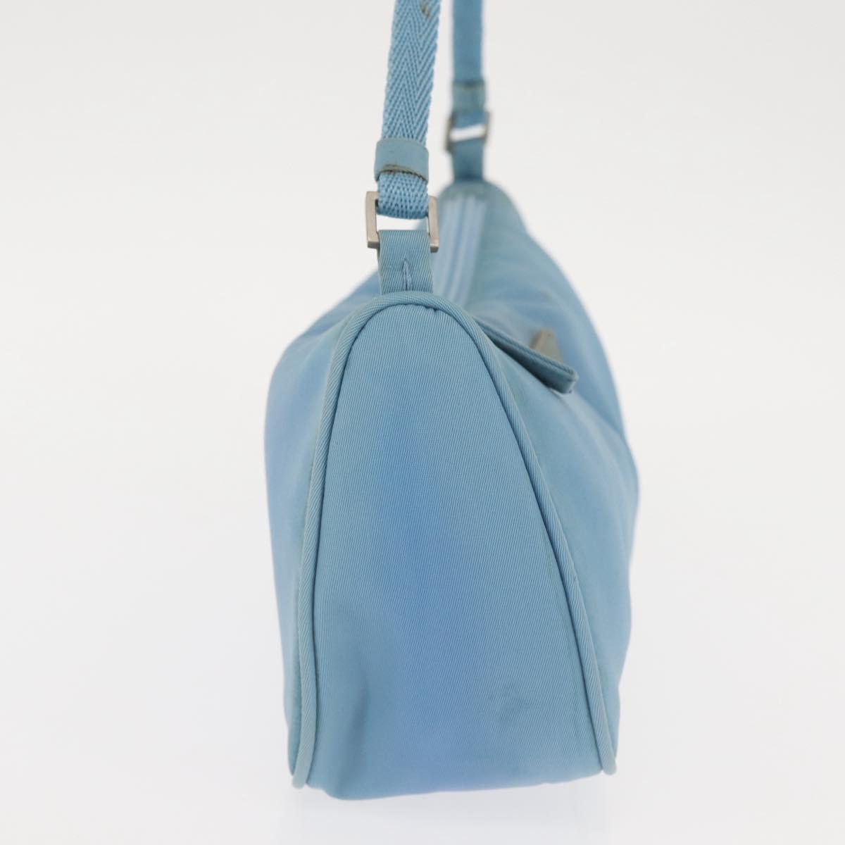 PRADA Accessory Pouch Nylon Light Blue Silver Auth 144231