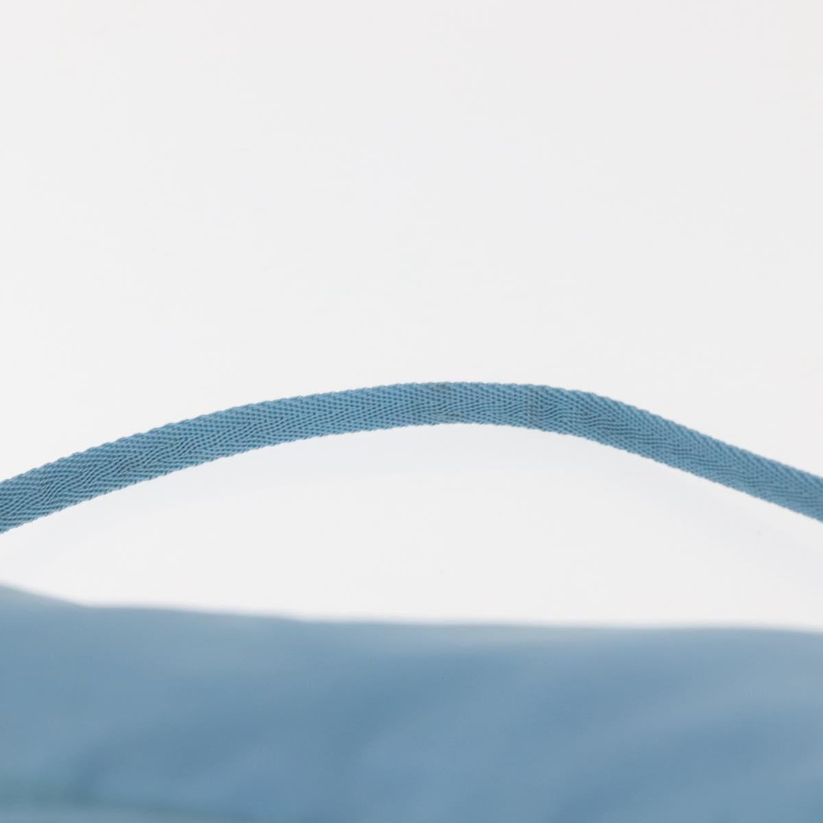 PRADA Accessory Pouch Nylon Light Blue Silver Auth 144231