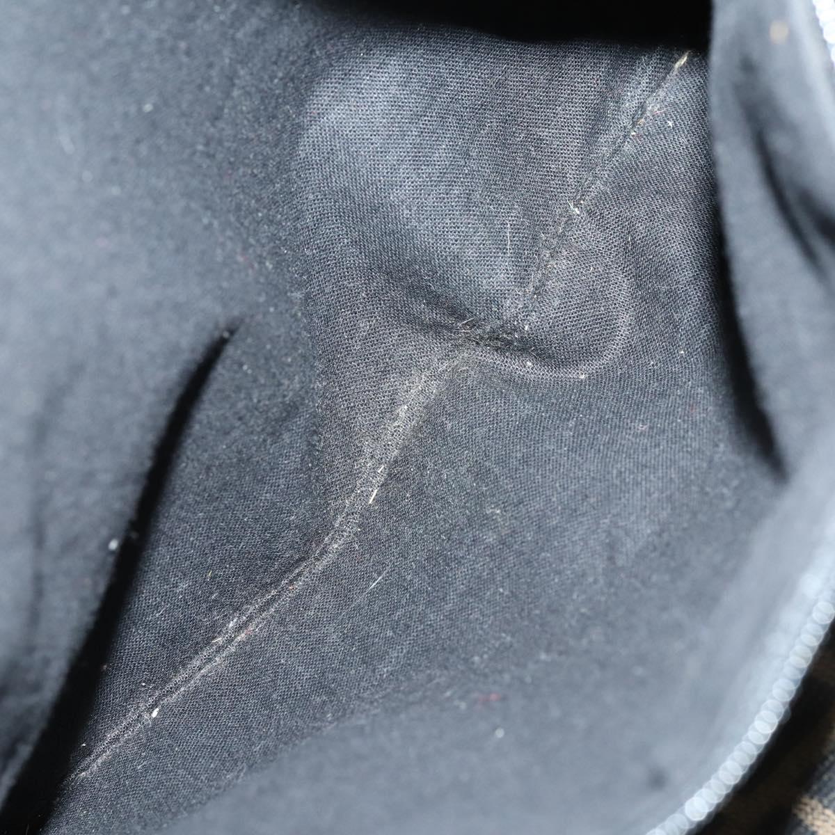 FENDI Zucca Canvas Boston Bag PVC Black Brown Auth 144233