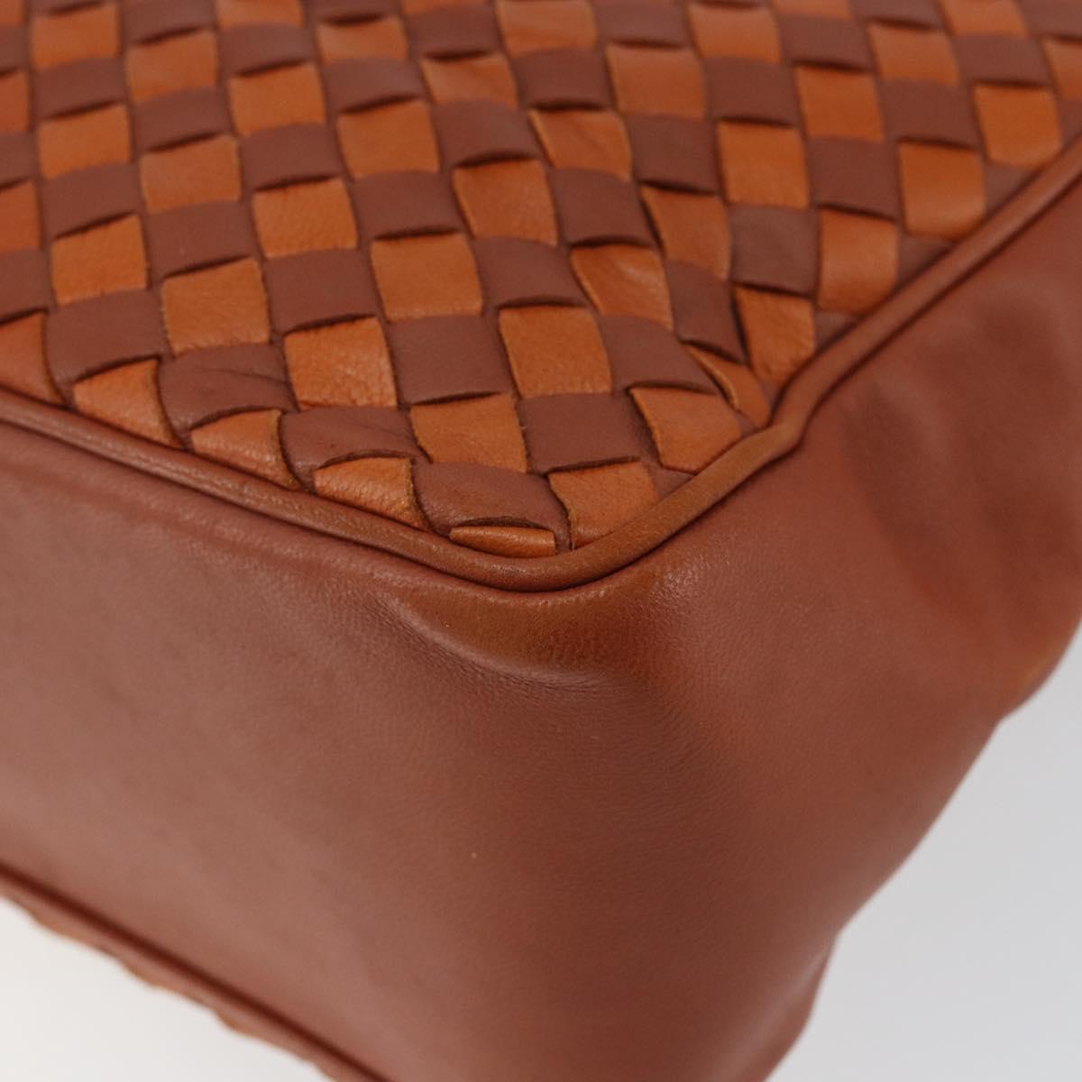 BOTTEGA VENETA INTRECCIATO Hand Bag Leather Brown Auth 144246