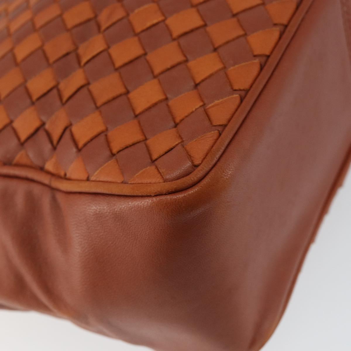 BOTTEGA VENETA INTRECCIATO Hand Bag Leather Brown Auth 144246