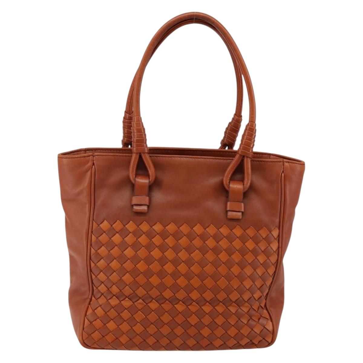 BOTTEGA VENETA INTRECCIATO Hand Bag Leather Brown Auth 144246