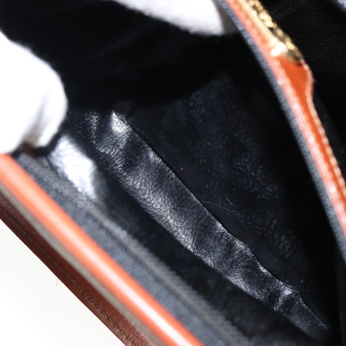 FENDI Pecan Canvas Hand Bag PVC Black Brown Auth 144247