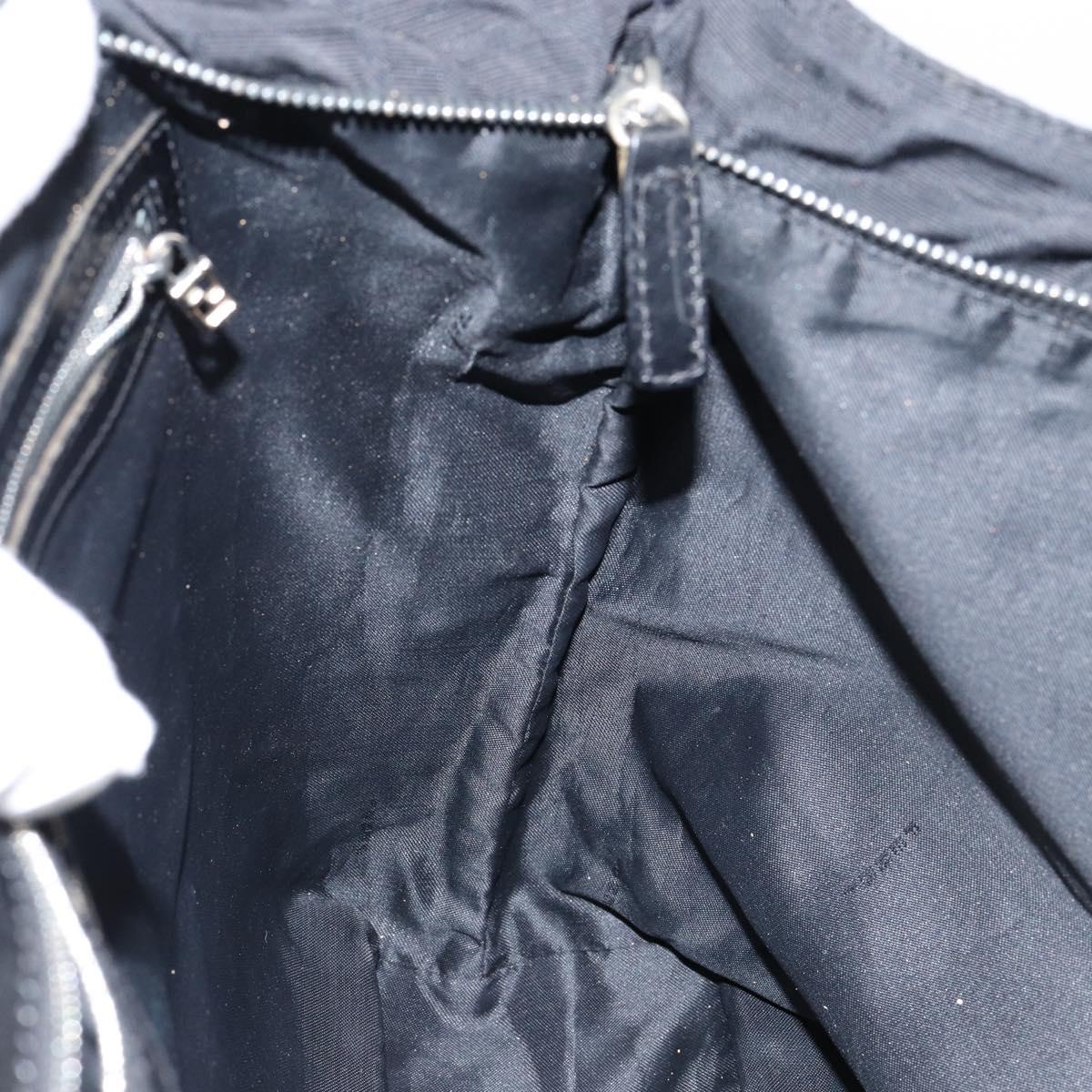 FENDI Zucca Canvas Tote Bag Black Silver Auth 144249