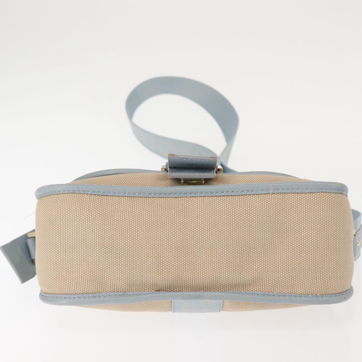 FENDI Zucca Canvas Shoulder Bag Beige Gold Auth 144250