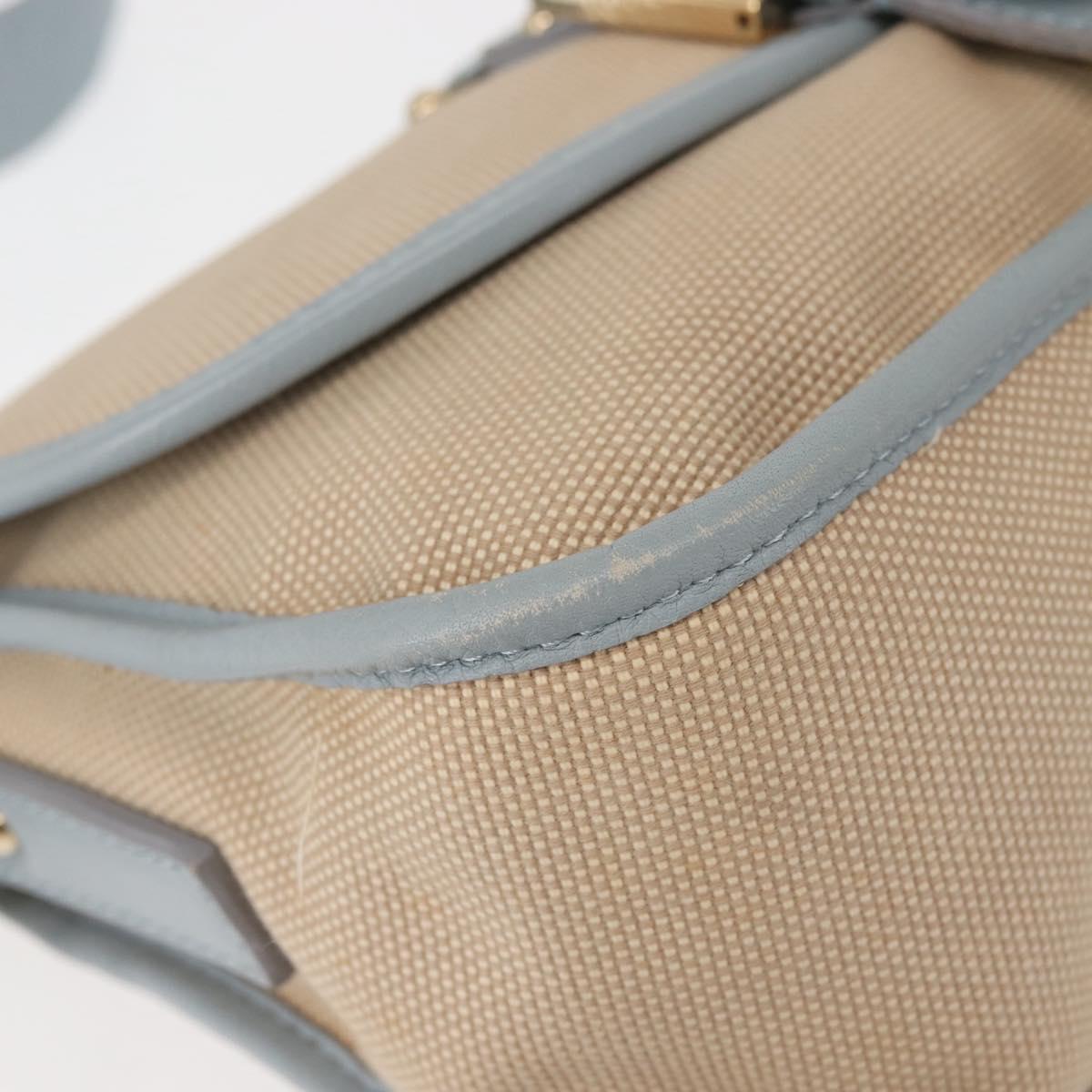 FENDI Zucca Canvas Shoulder Bag Beige Gold Auth 144250
