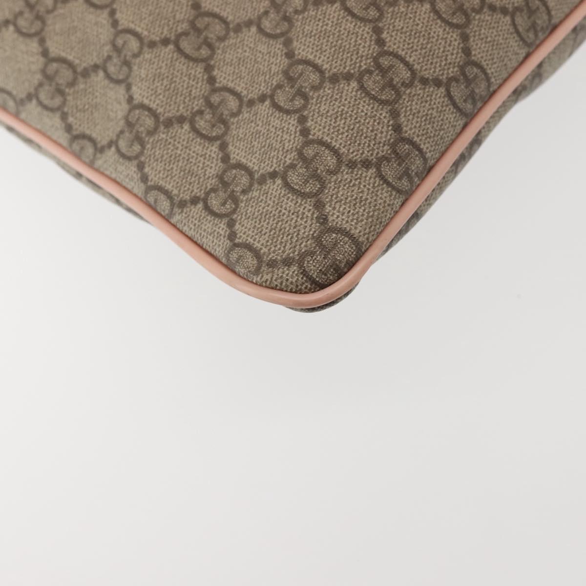 GUCCI GG Supreme Shoulder Bag PVC Beige Gold 201446 Auth 144254