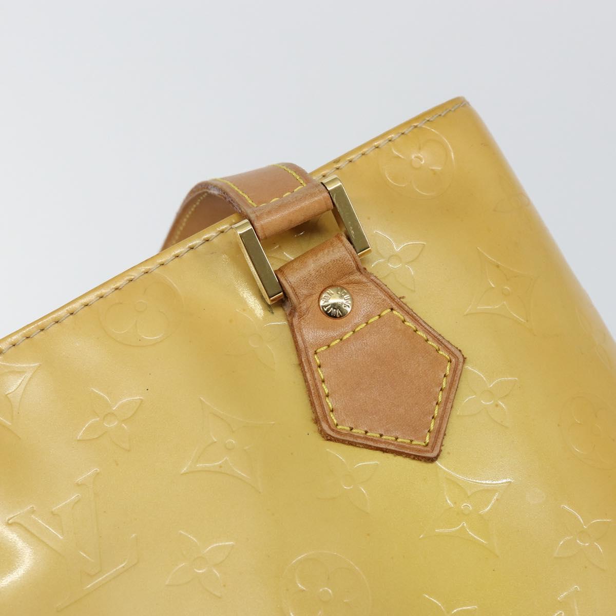 LOUIS VUITTON Monogram Vernis Houston Hand Bag Beige M91004 LV Auth 144259