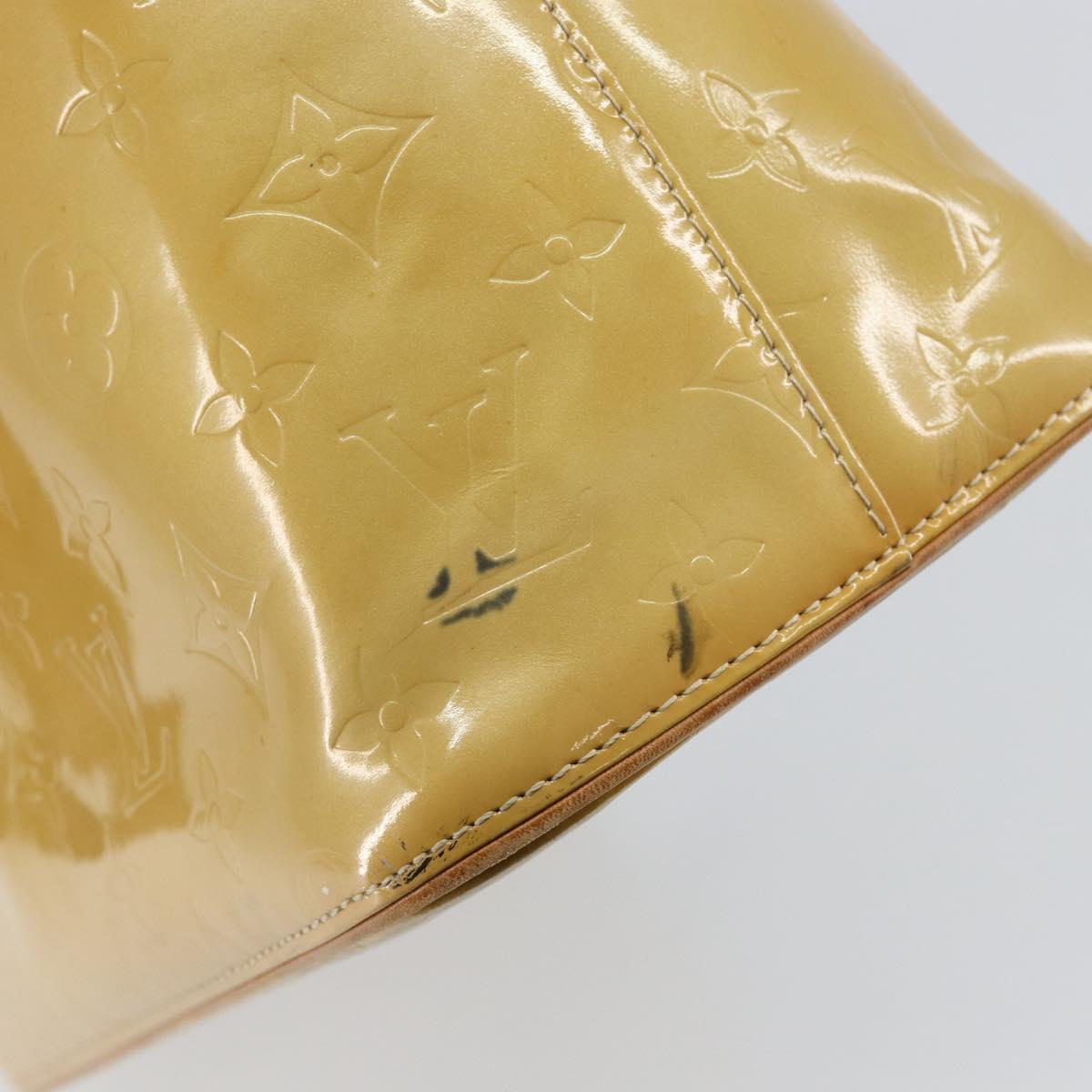 LOUIS VUITTON Monogram Vernis Houston Hand Bag Beige M91004 LV Auth 144259