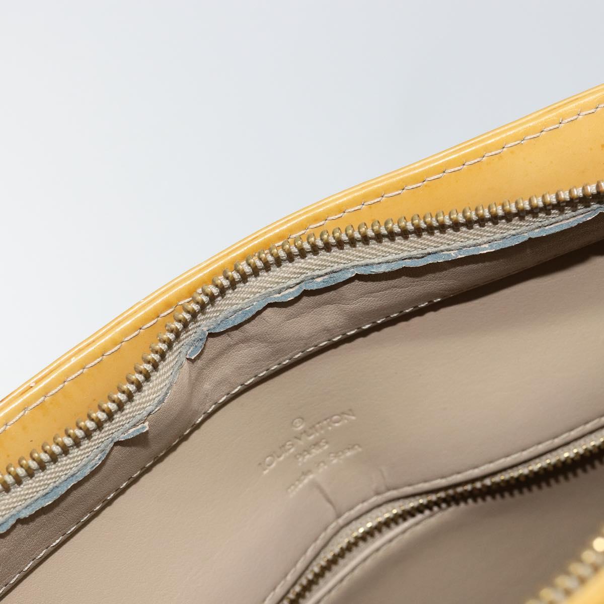 LOUIS VUITTON Monogram Vernis Houston Hand Bag Beige M91004 LV Auth 144259