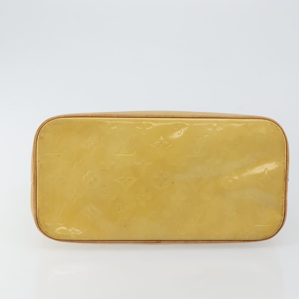 LOUIS VUITTON Monogram Vernis Houston Hand Bag Beige M91004 LV Auth 144259