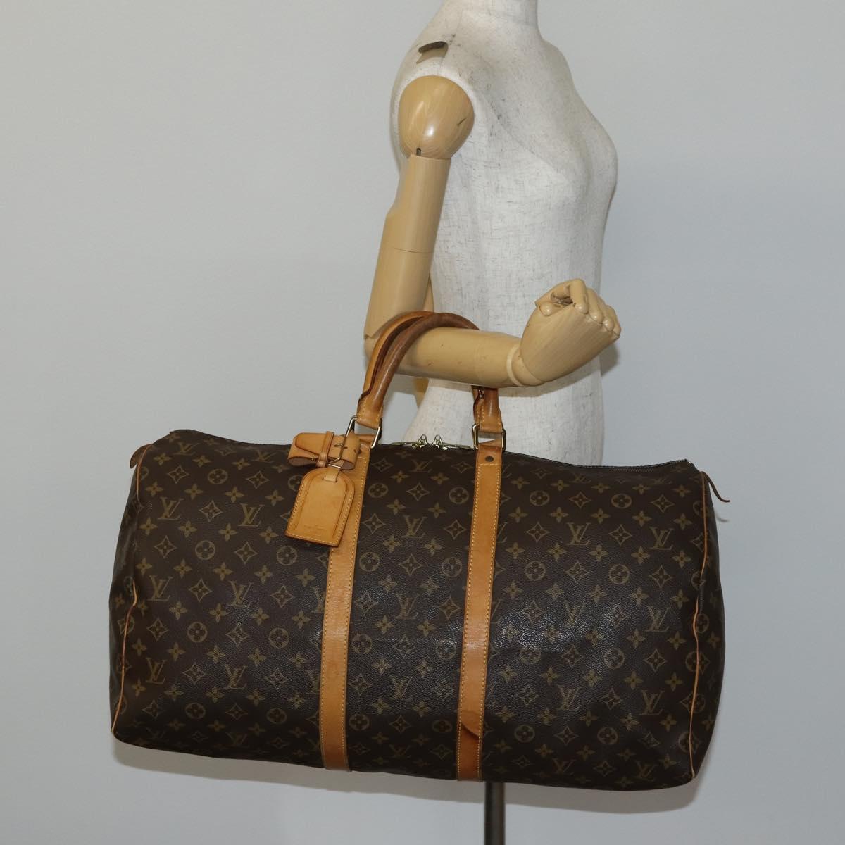 LOUIS VUITTON Monogram Keepall 55 Boston Bag M41424 LV Auth 144262