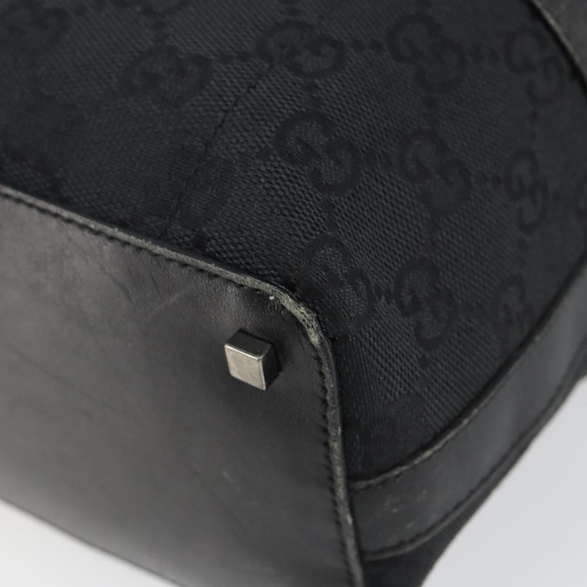 GUCCI GG Canvas Shoulder Bag Black Silver 001 4302 Auth 144270