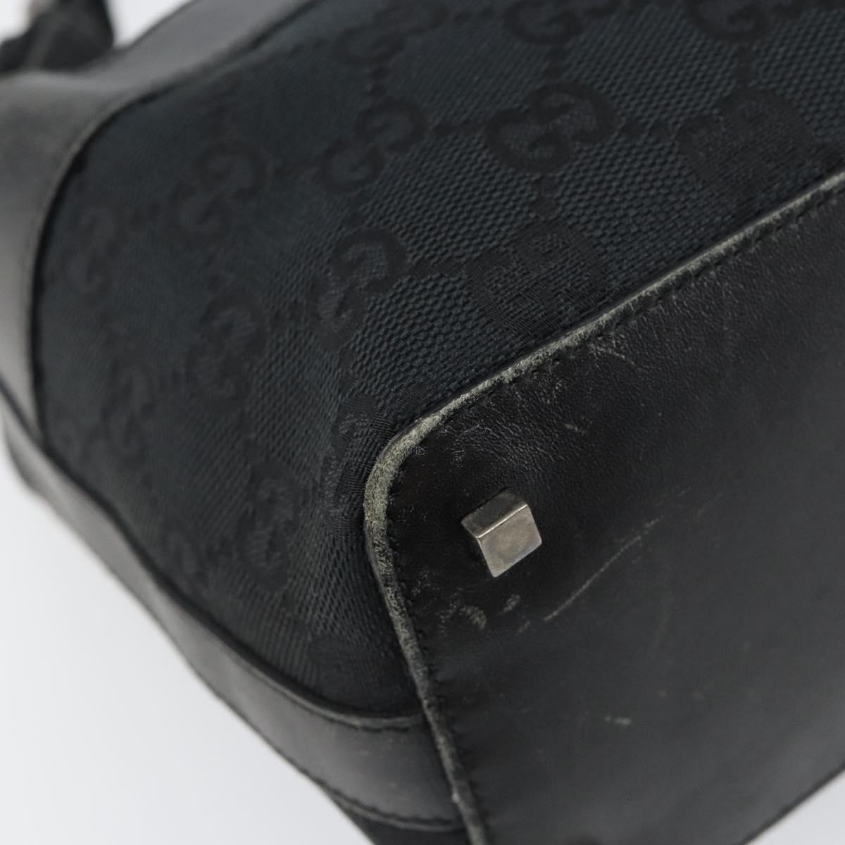 GUCCI GG Canvas Shoulder Bag Black Silver 001 4302 Auth 144270