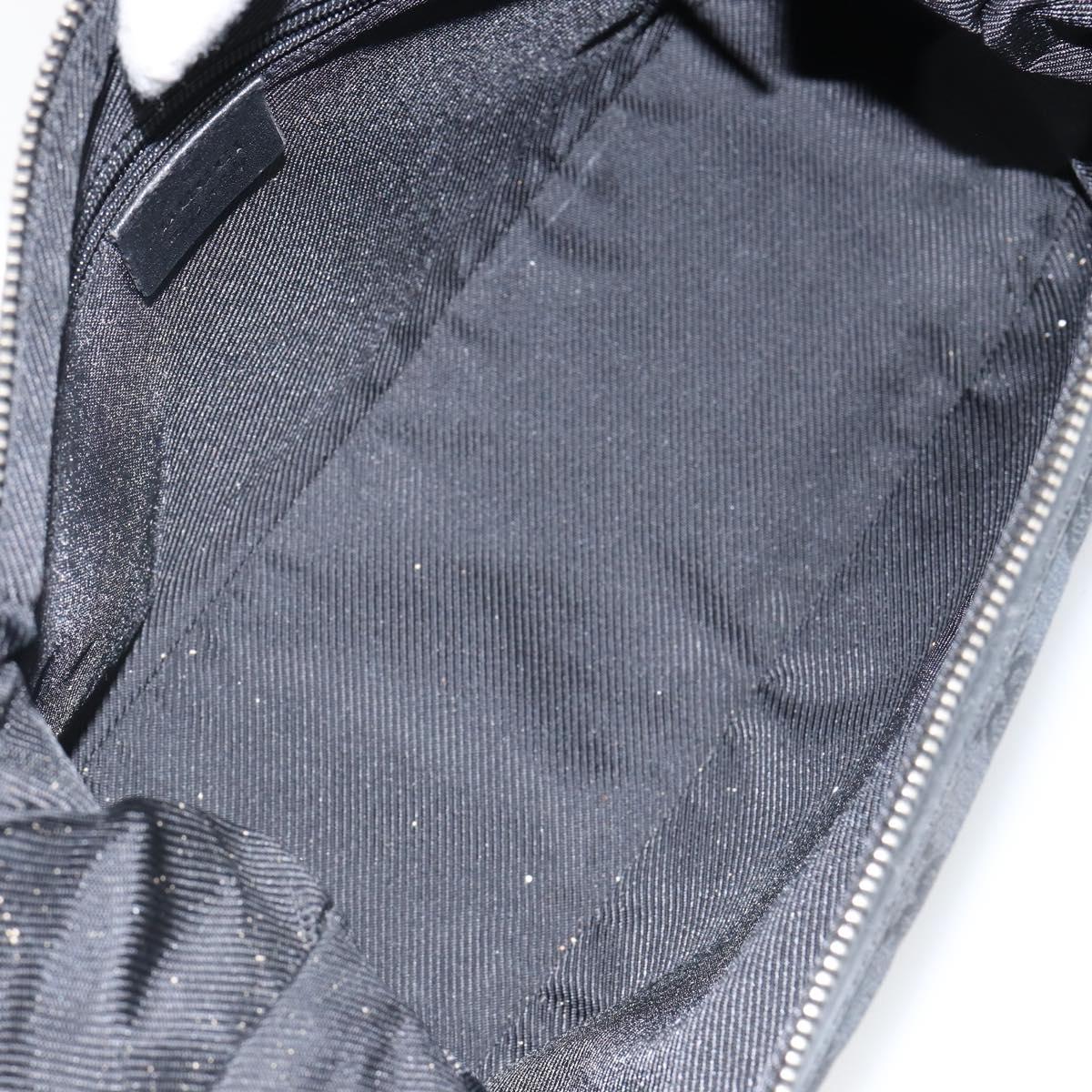 GUCCI GG Canvas Shoulder Bag Black Silver 001 4302 Auth 144270