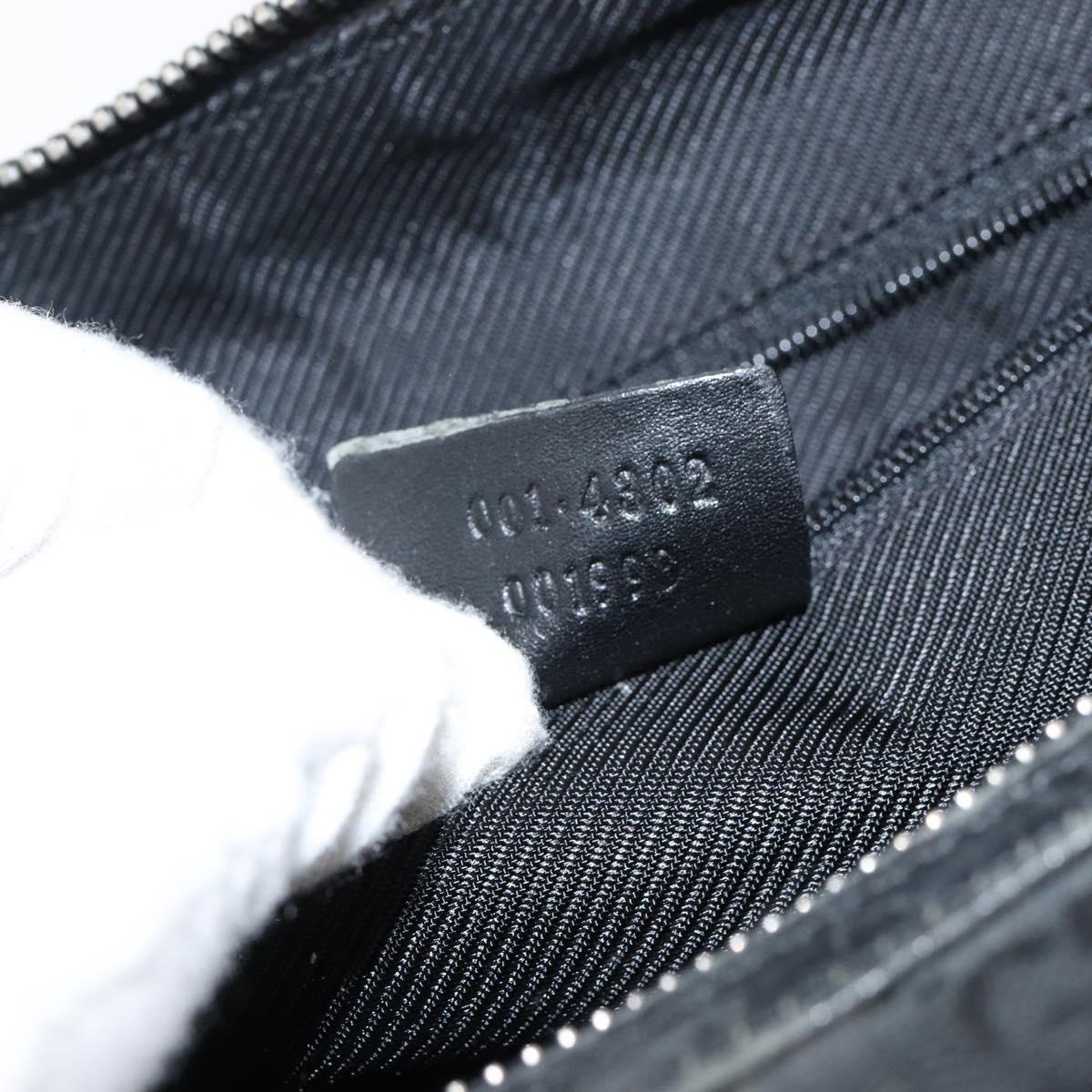 GUCCI GG Canvas Shoulder Bag Black Silver 001 4302 Auth 144270